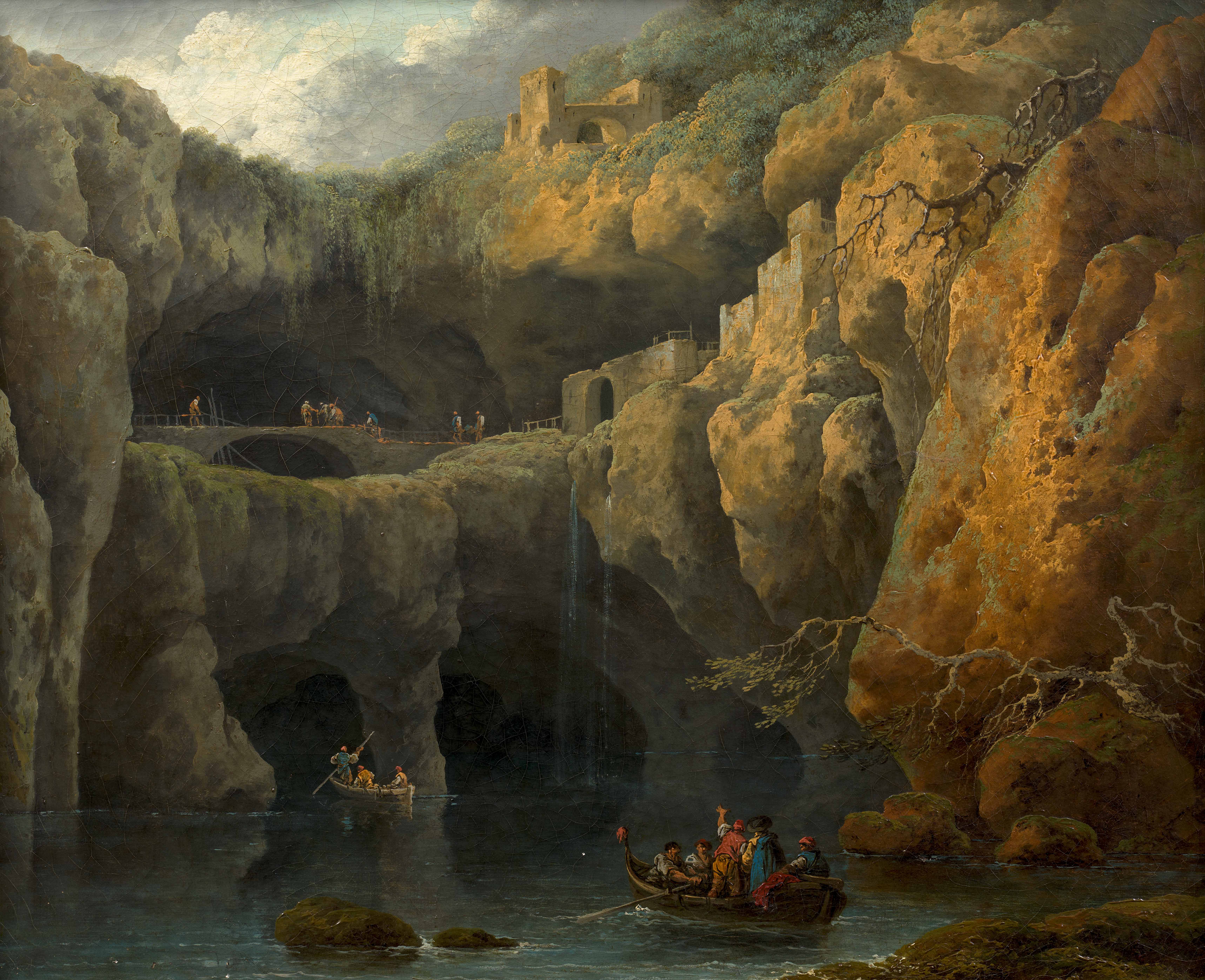 Vue de la grotte de Polignano (Grotta Palazzese), près de l'abbaye de San Vito di Polignano, dans les Pouilles, Italie