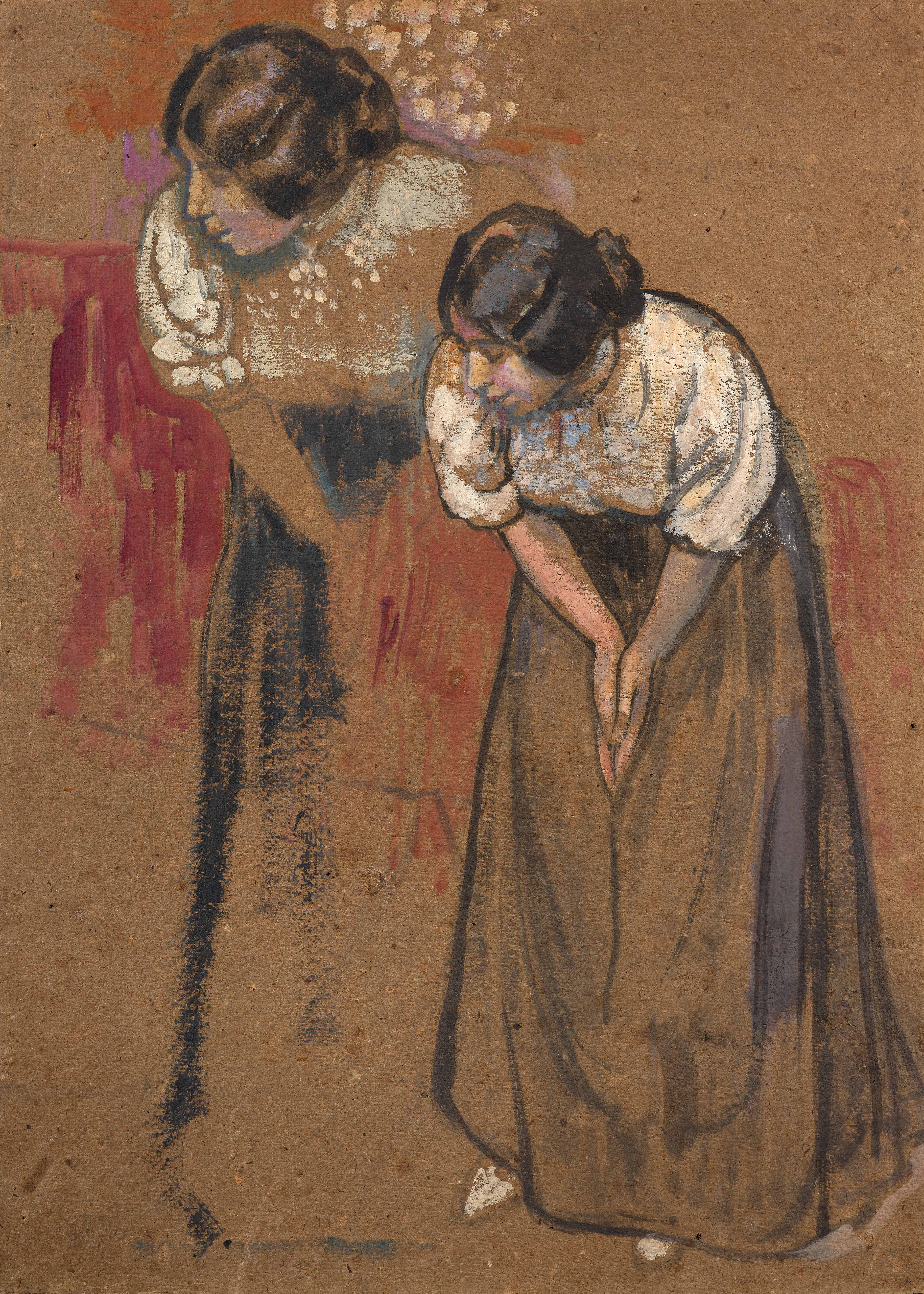 Etudes de femme penchée