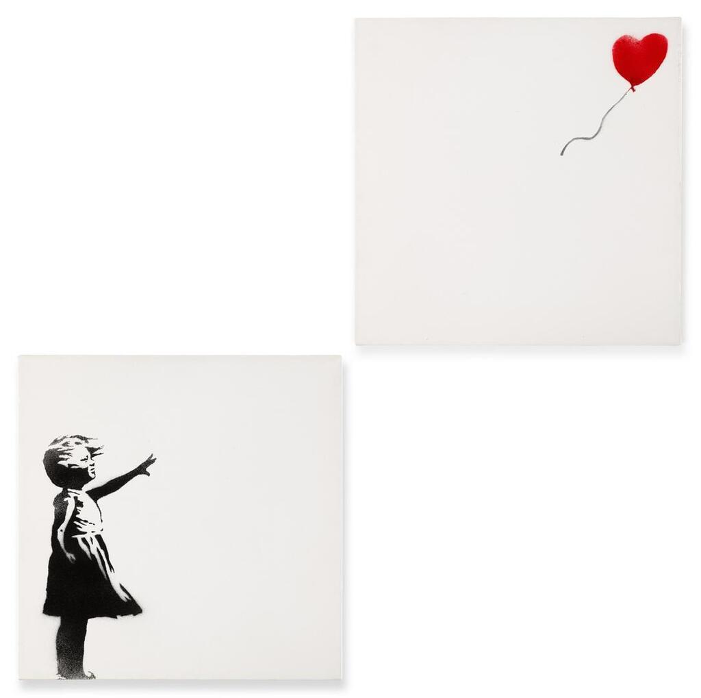 Banksy & Eine, Girl with Balloon Diptych