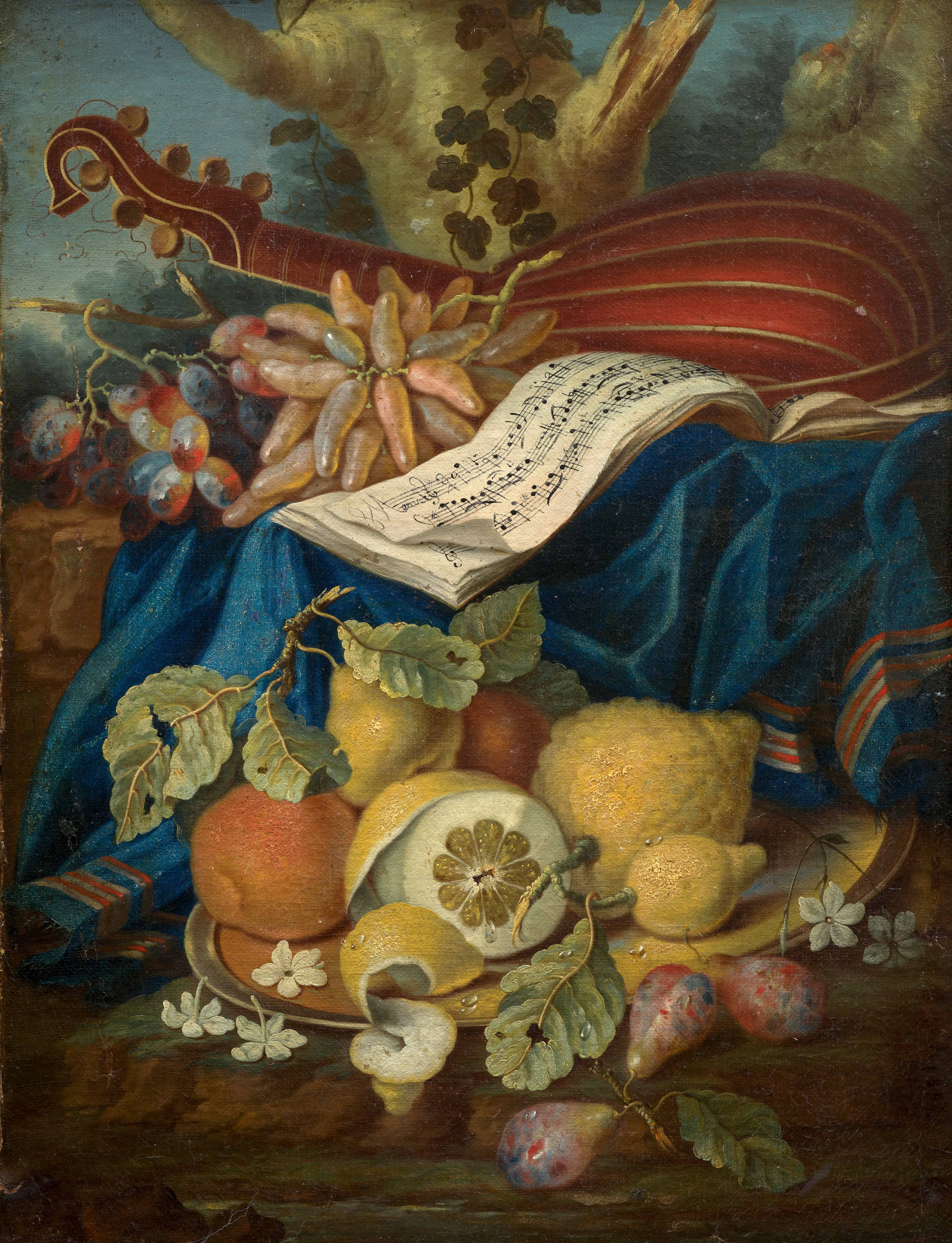 Composition aux cédrats, à la viole et aux fruits