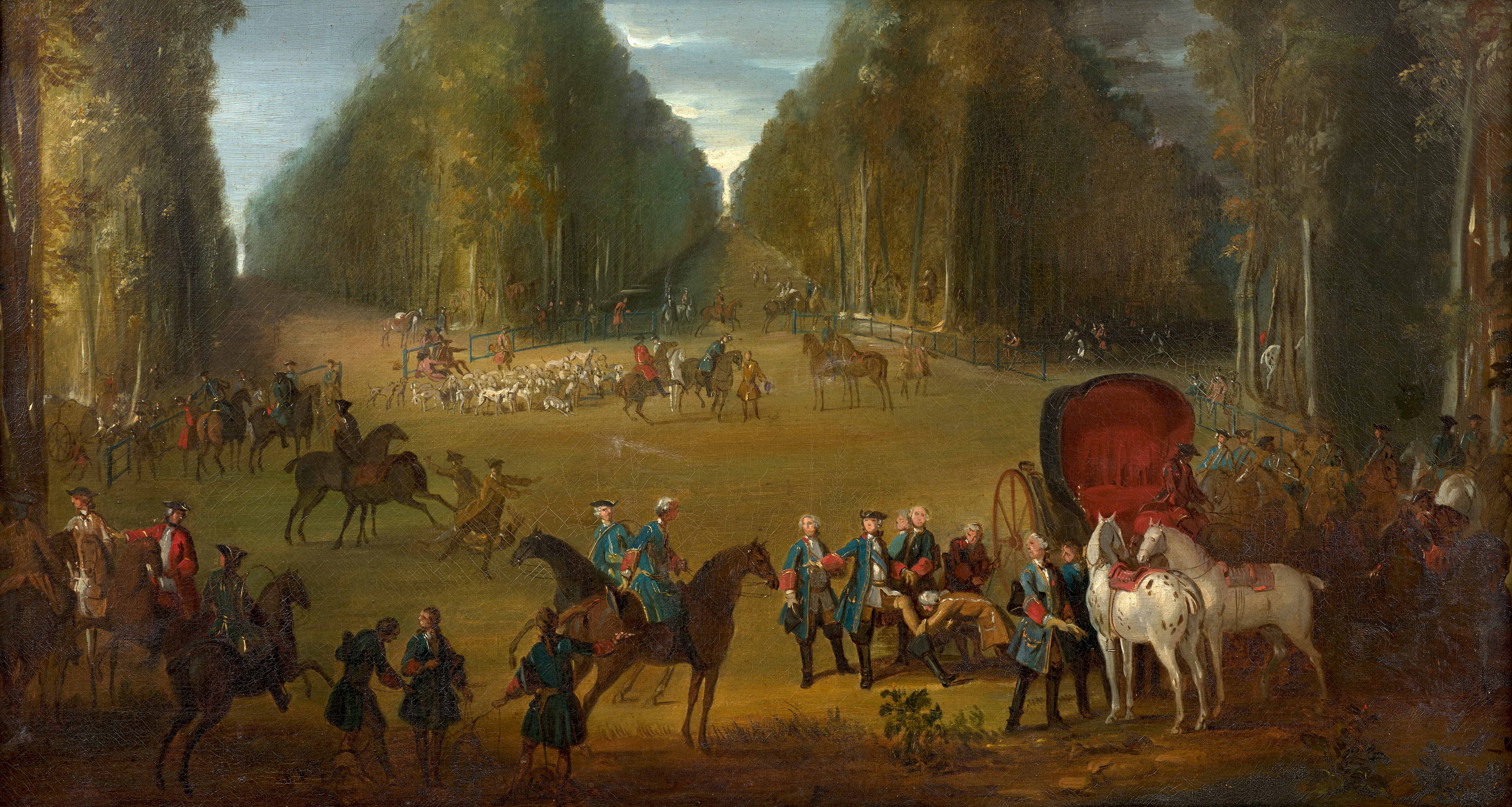 Rendez-vous de chasse au carrefour du Puits-du-Roi en forêt de Compiègne
