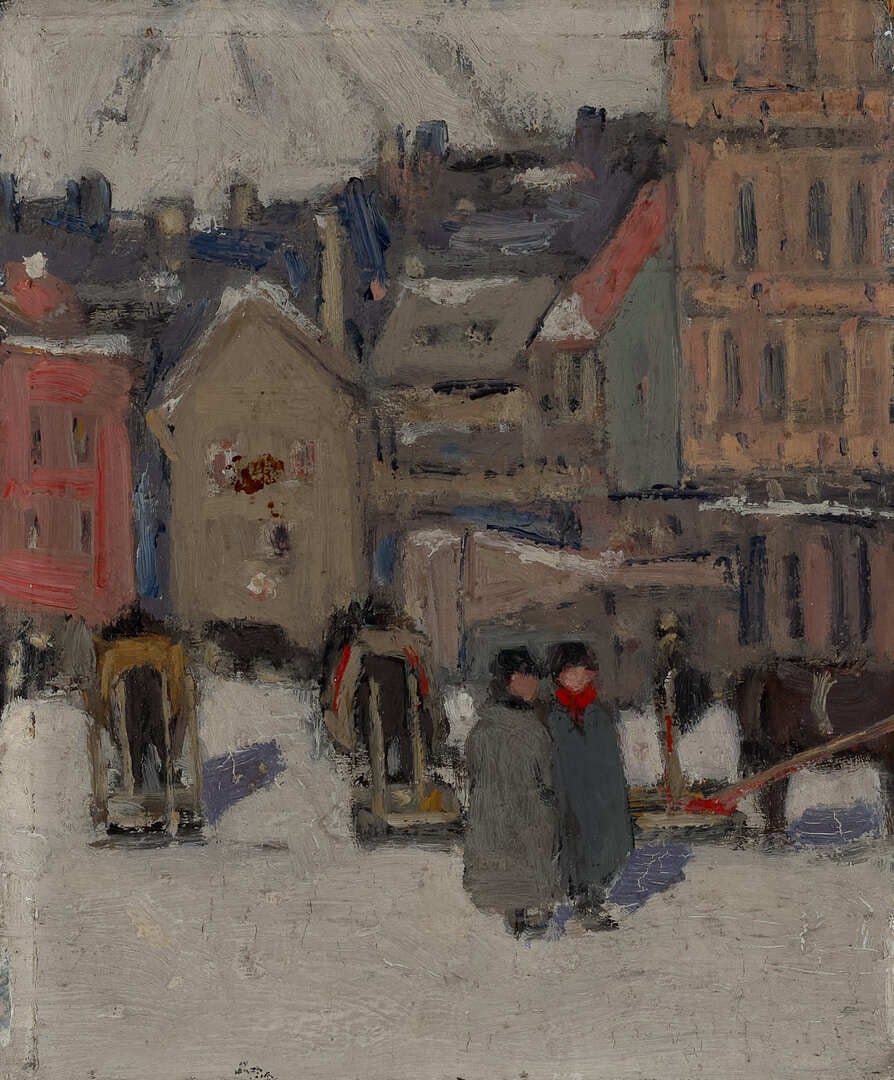 A Winter Street Scene in Quebec City