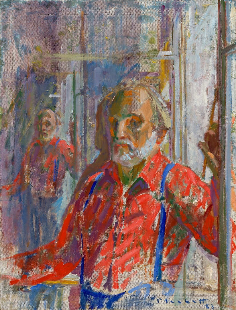 Artist in red and blue # 1