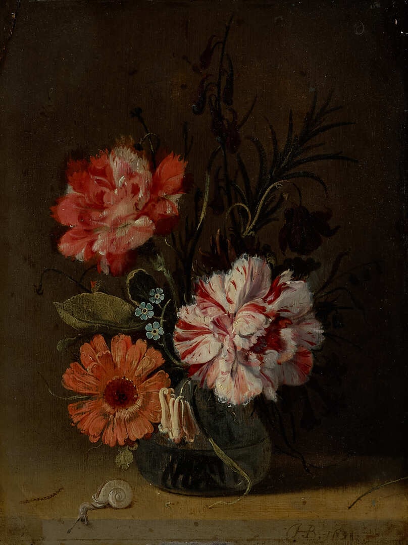 Flowers in a Glass Vase
