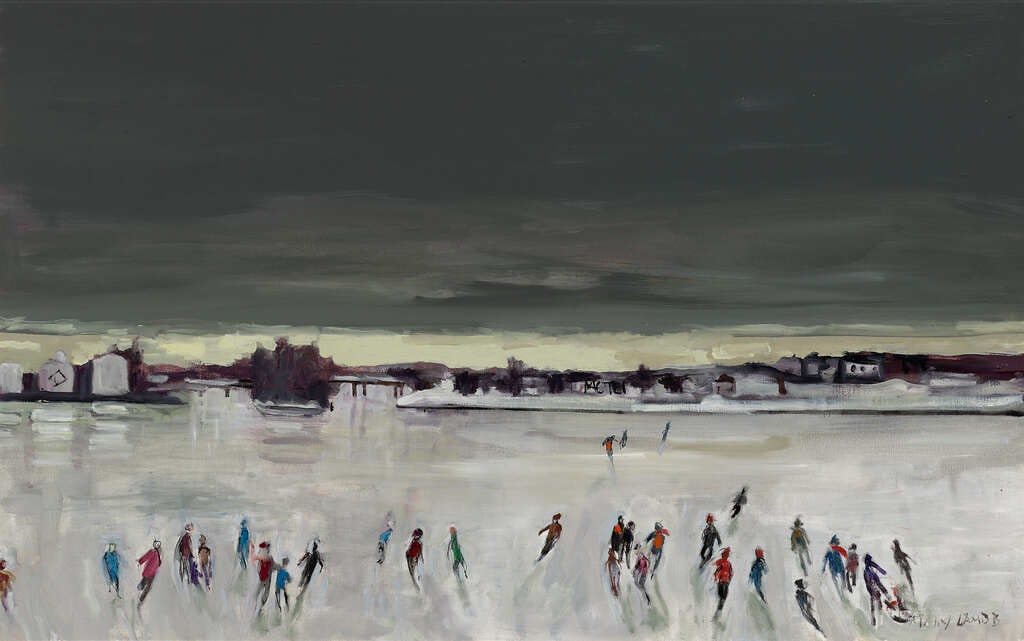 Ice Skaters on the River
