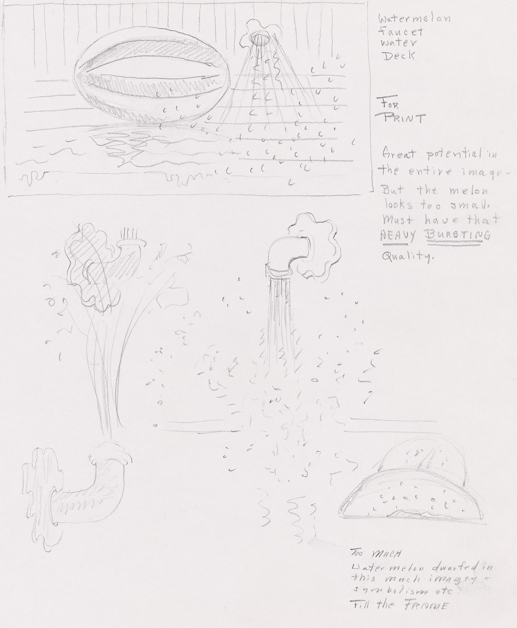 Notes for "Water, Spout & Cut Melon"