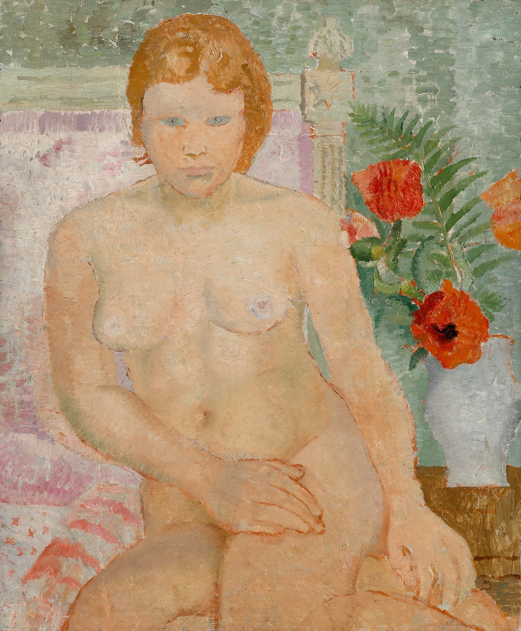 Nude Girl with Flowers