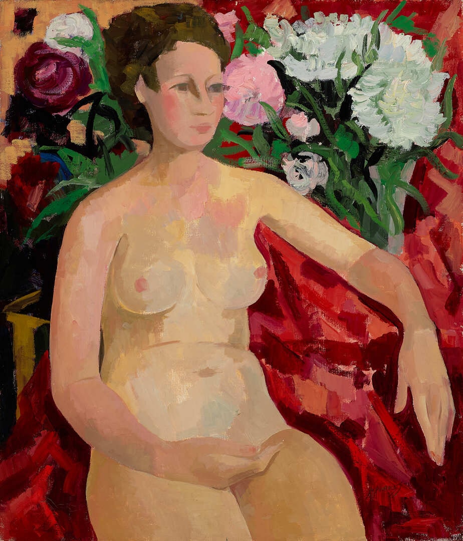 Nude With Peonies