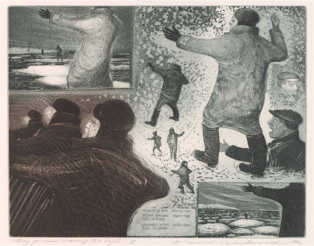 Study for Man Warning Two Boys II
