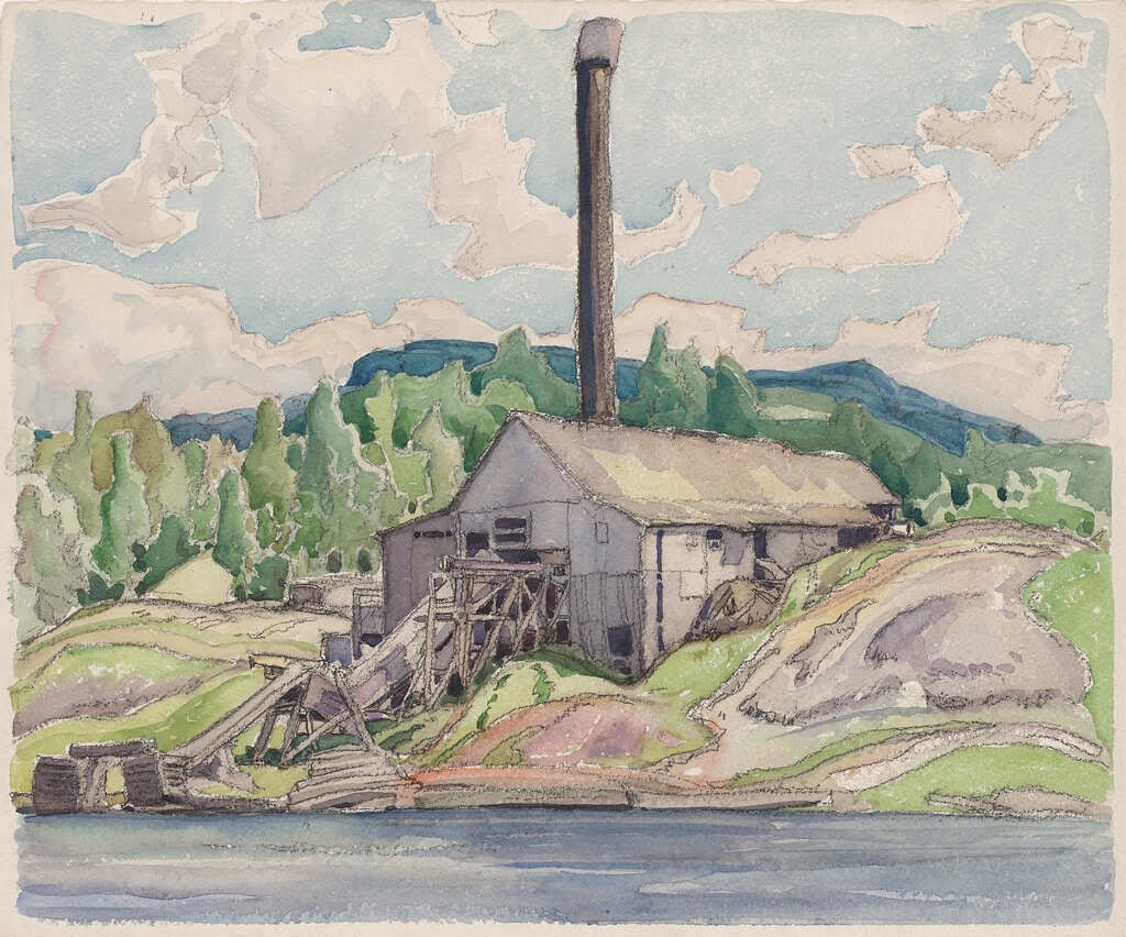 Untitled (Industrial Landscape Scene - probably sawmill at Baptiste Lake)