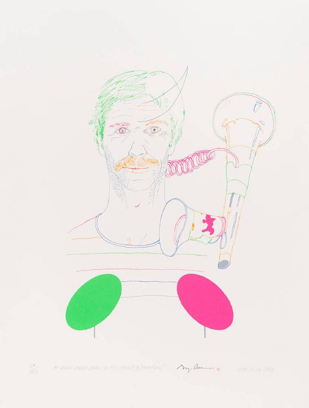 Middle Aged Man with Horns and Symbols