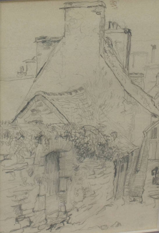 Untitled (Stone Wall and House)