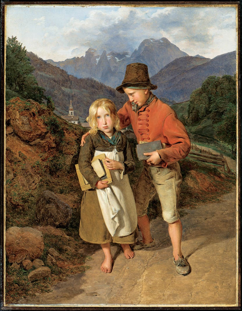 Enfants rentrant de l