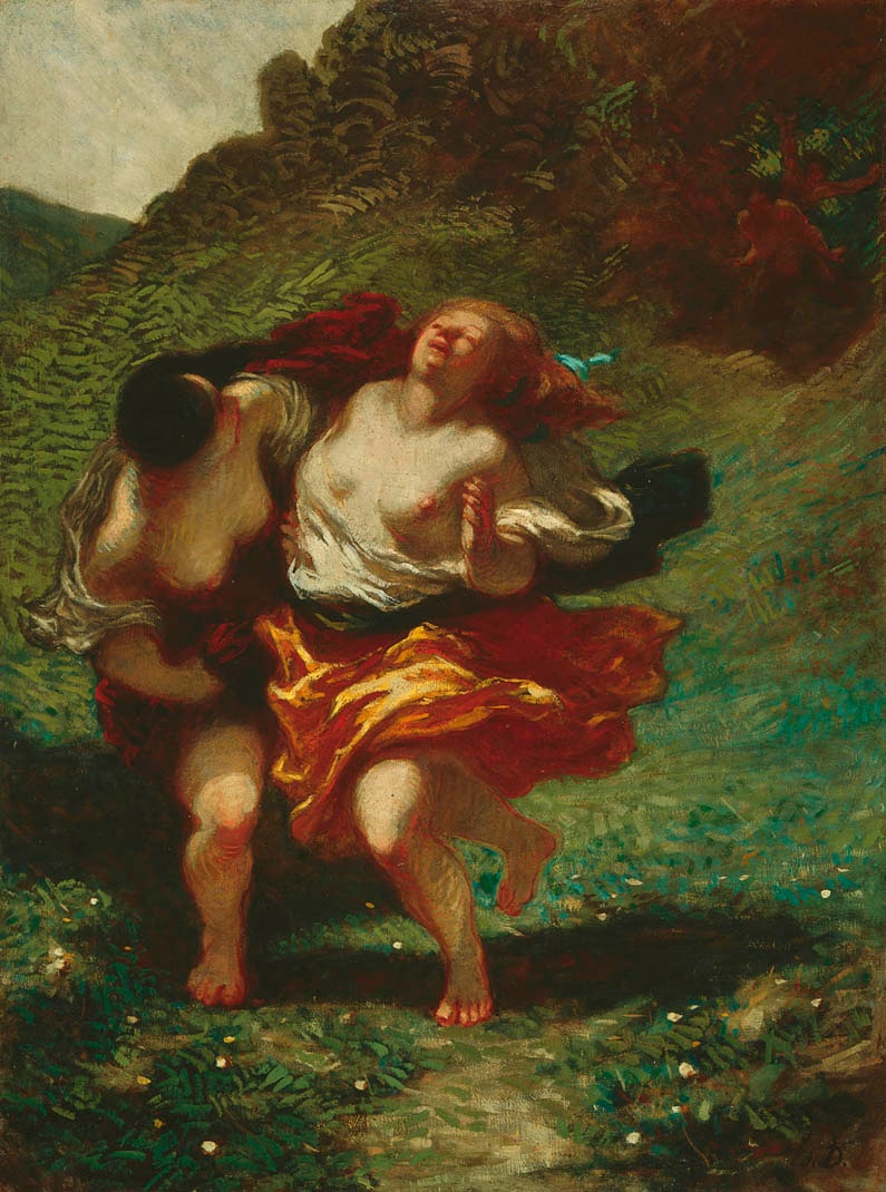 Femmes poursuivies par des satyres
