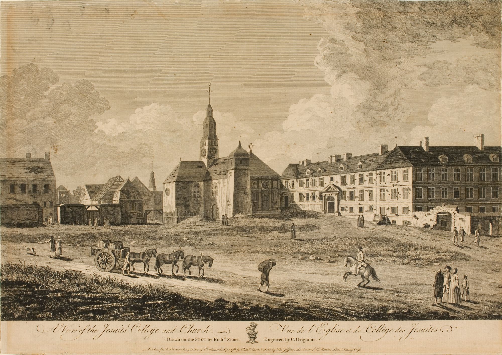 Vue de l'église et du Collège des Jésuites