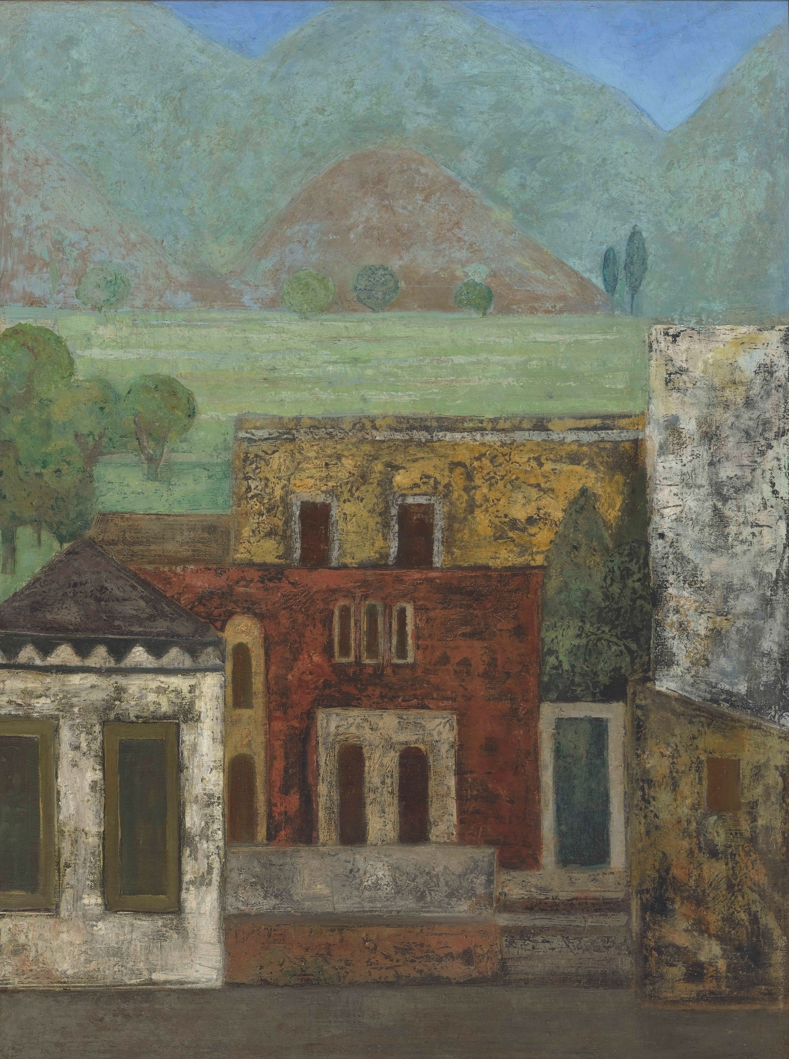 Row of Houses with Landscape