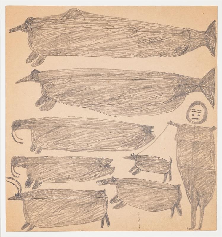 Untitled (animals and figure with dog)