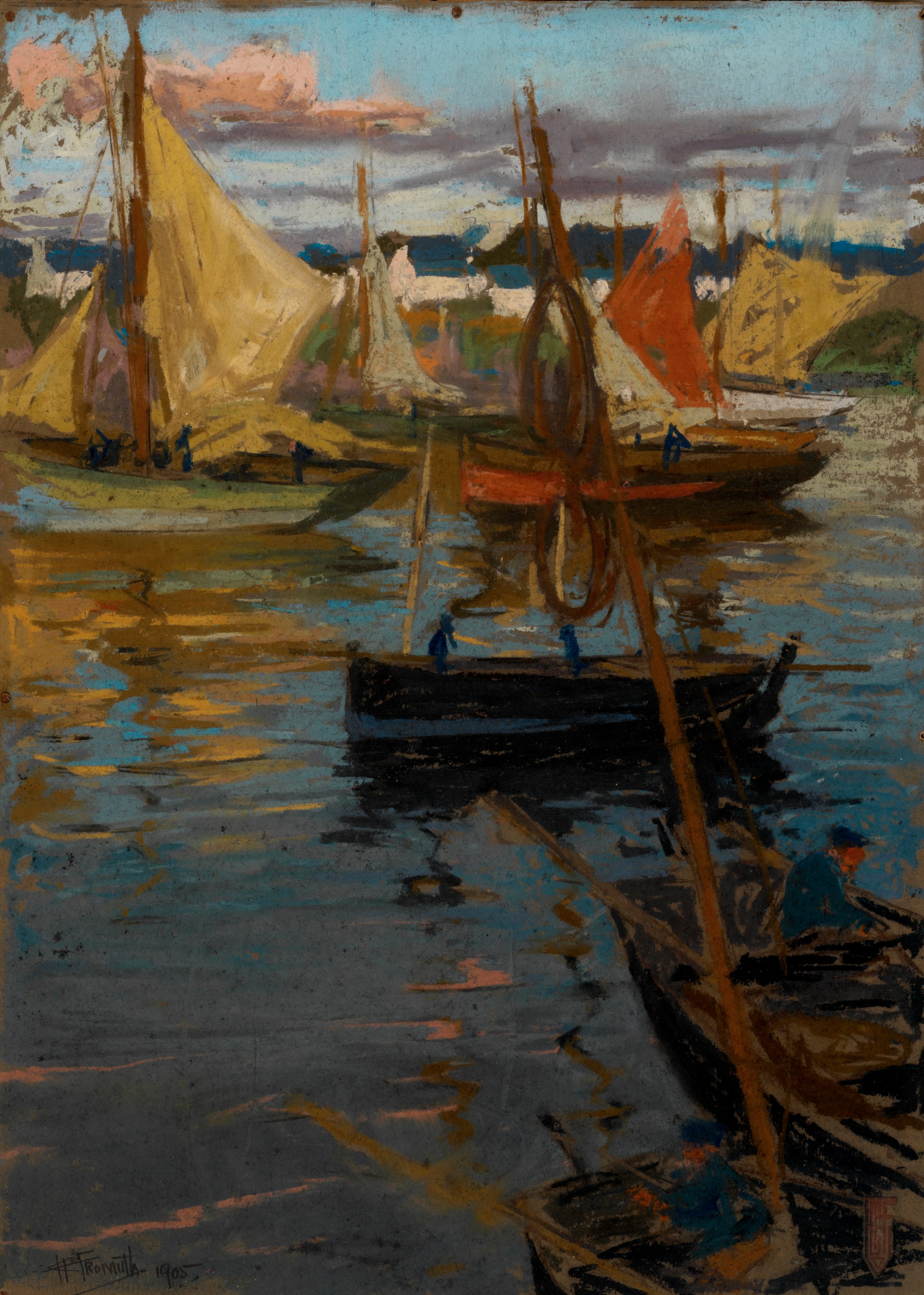 An Evening Glow with a Rose Trail in the Shadow (Boats Concarneau)