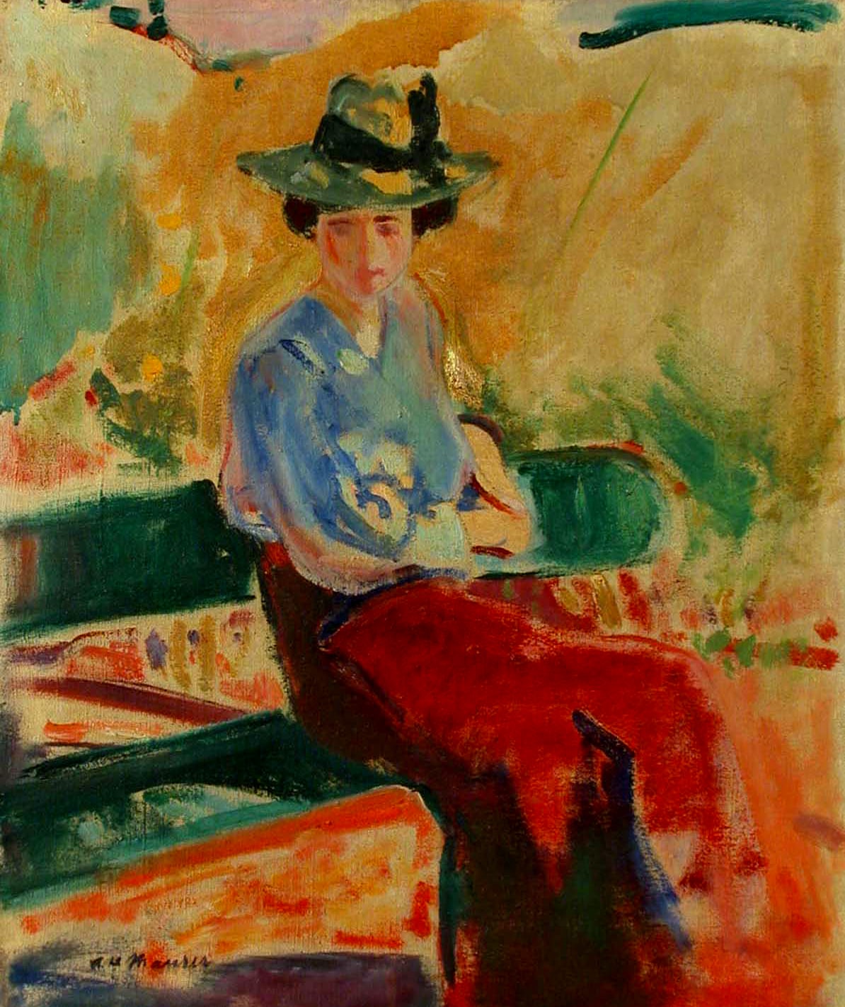 Figure on Bench