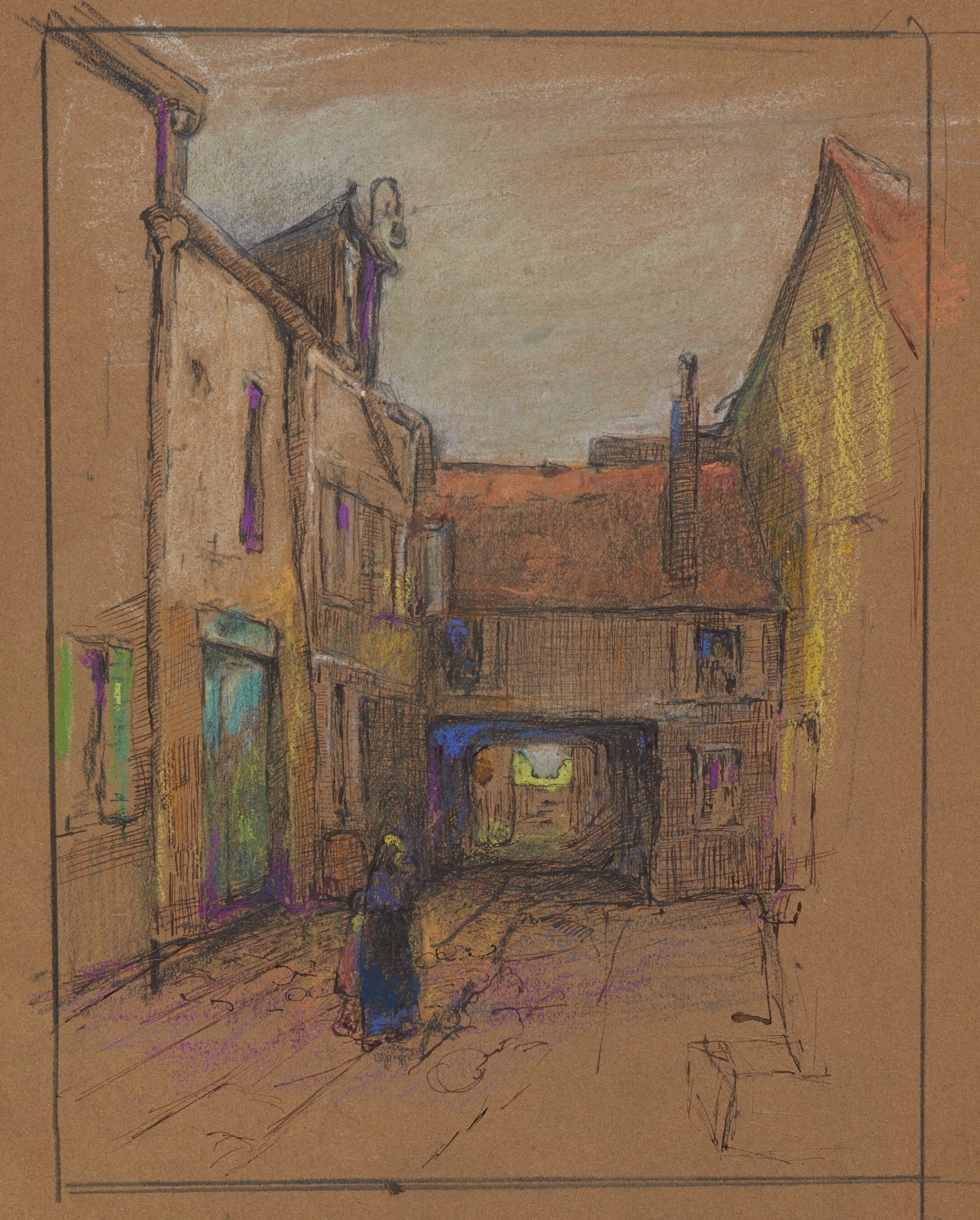Untitled [European Village Street Scene]
