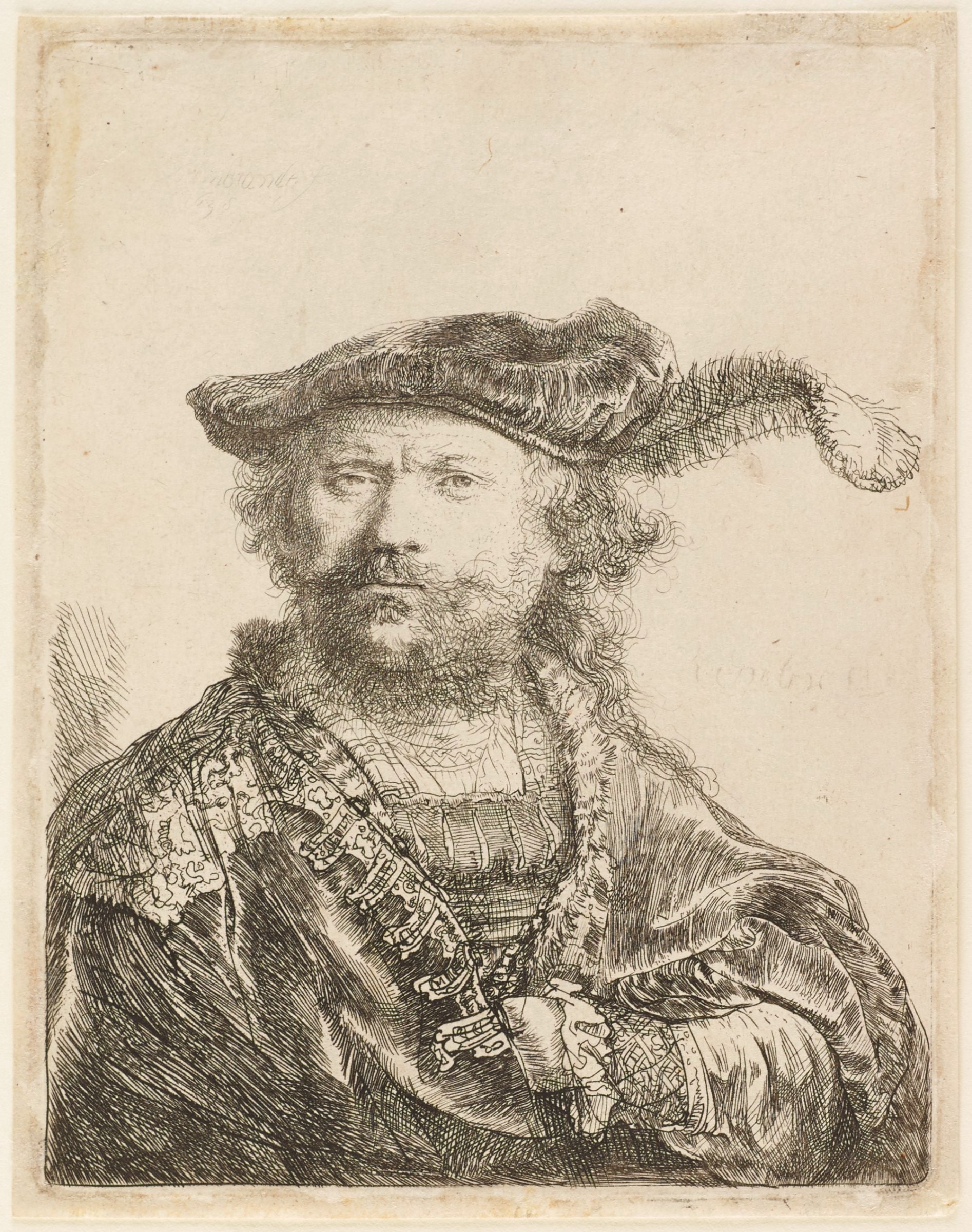 Self-Portrait in a Velvet Cap with Plume