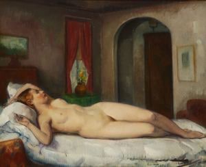 Sleeping Nude in an Interior