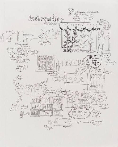 Untitled sketchbook drawing (Mom Booth)