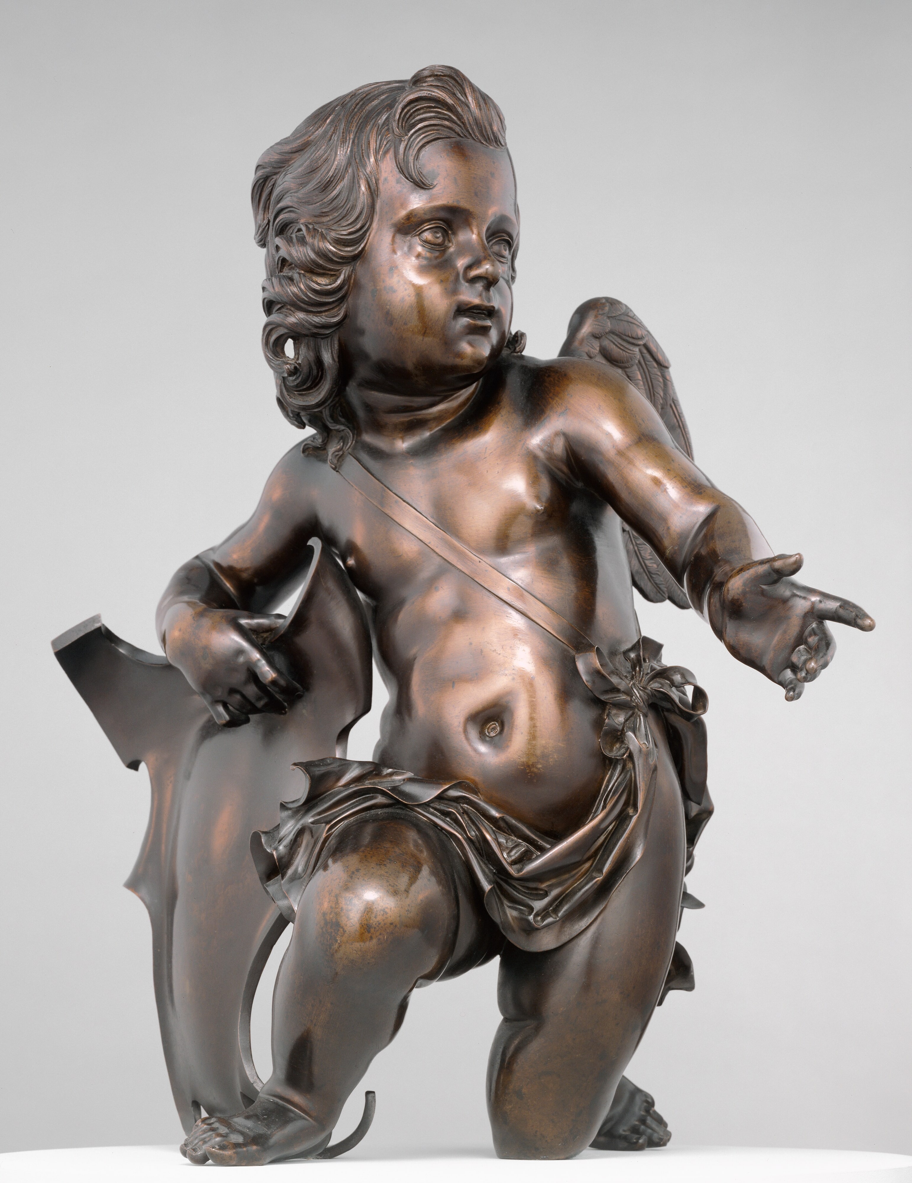 Putto Holding Shield to His Right