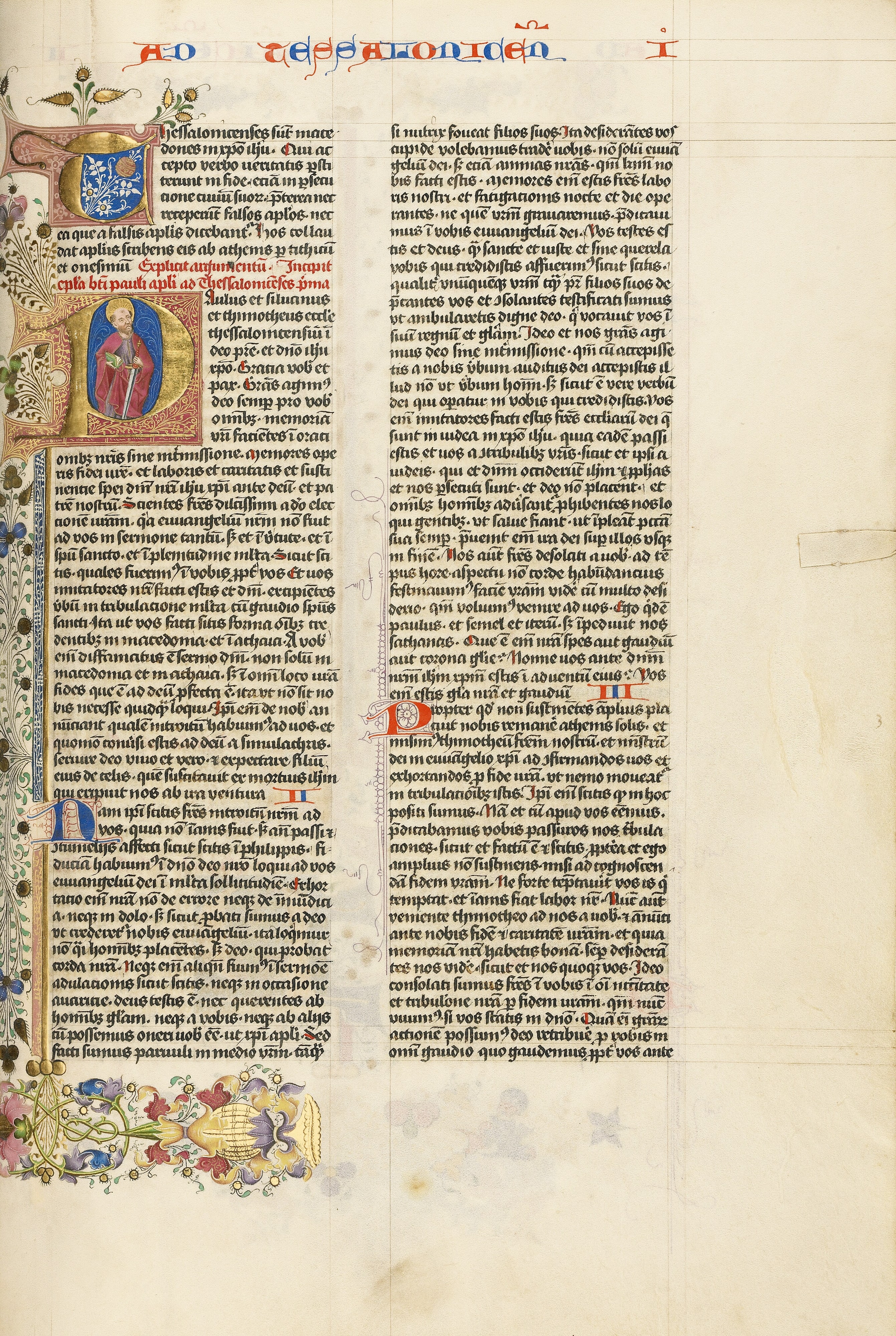 Initial P: Saint Paul with a Sword