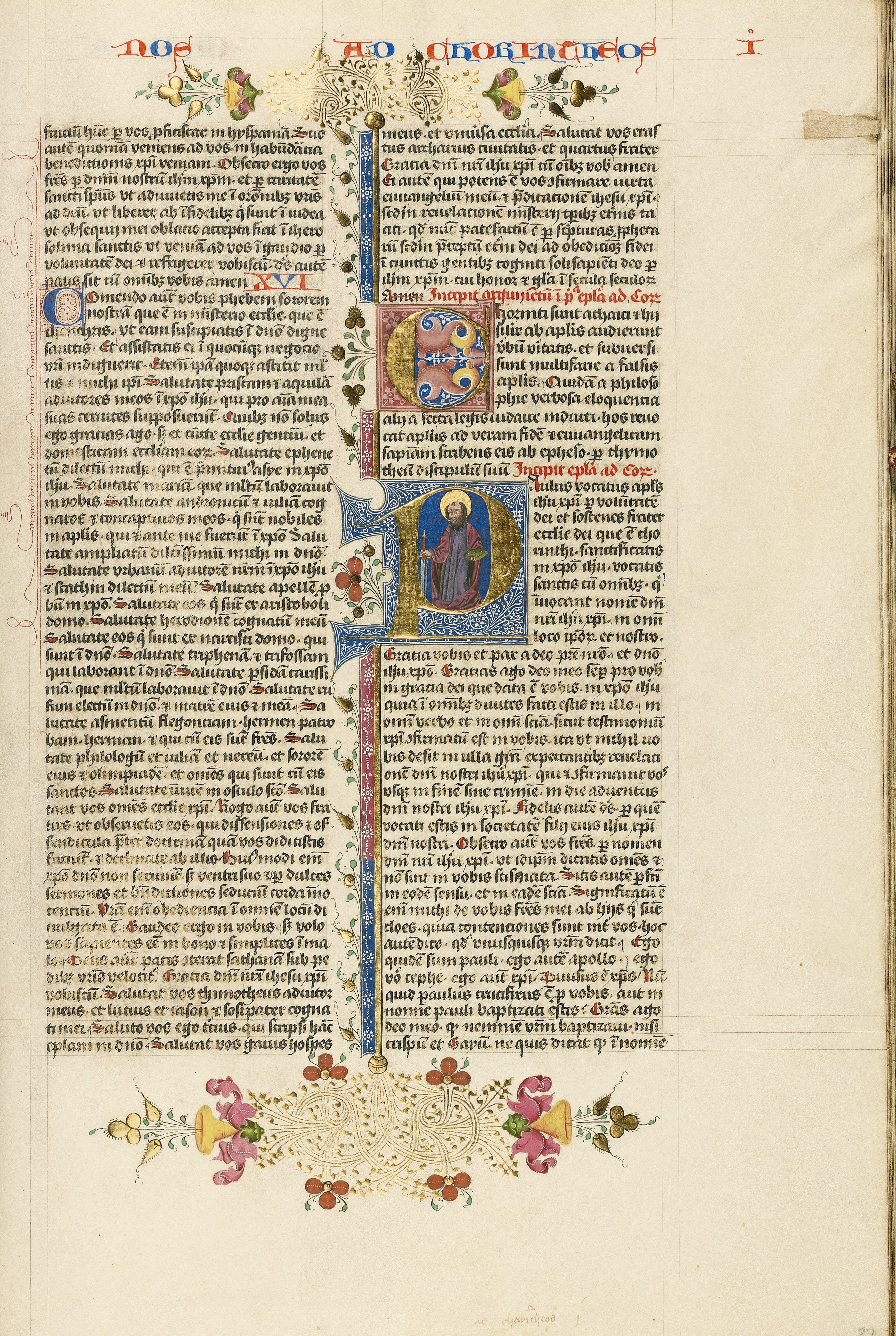 Initial P: Saint Paul with a Sword