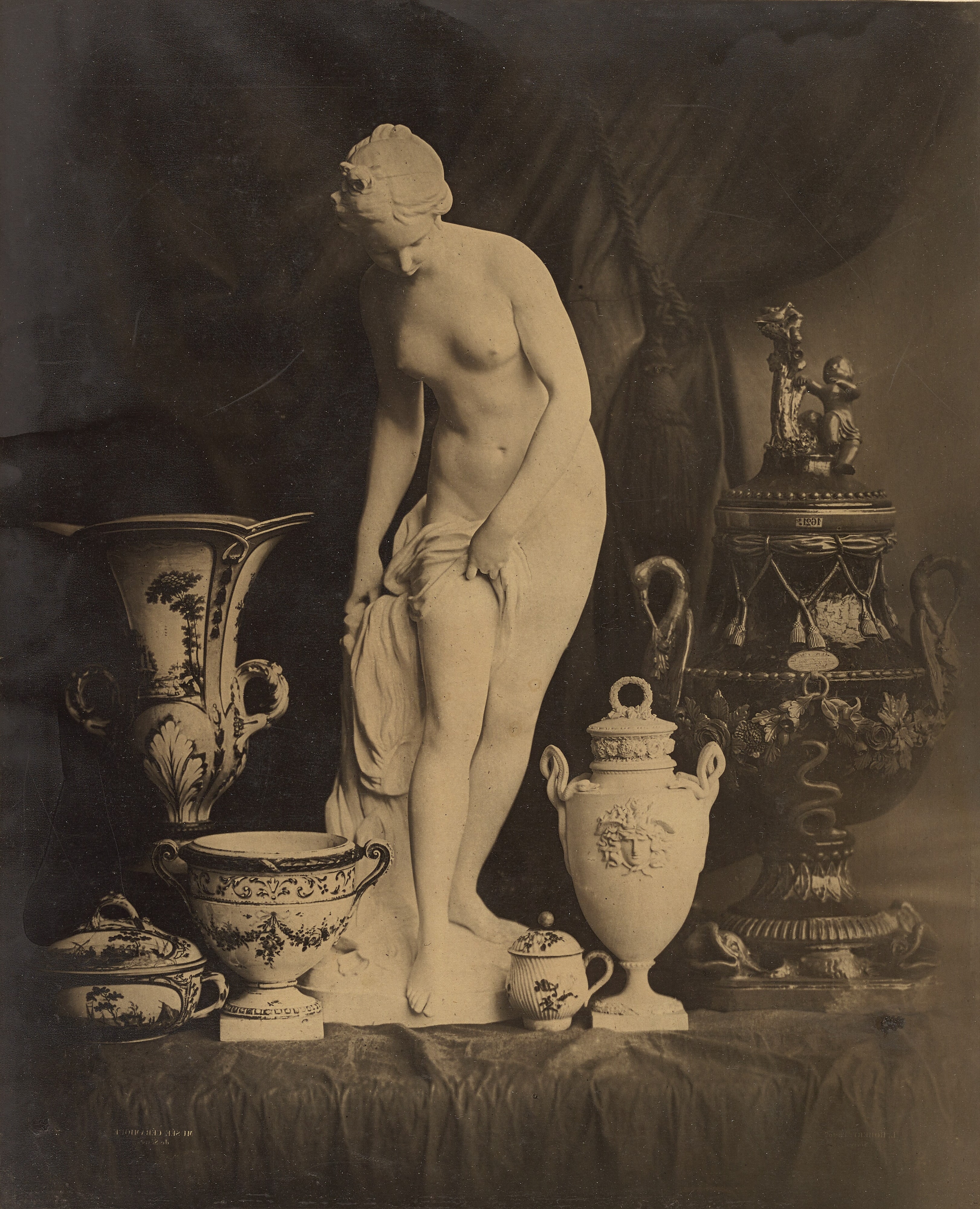 [Still Life with Statuette and Vases]
