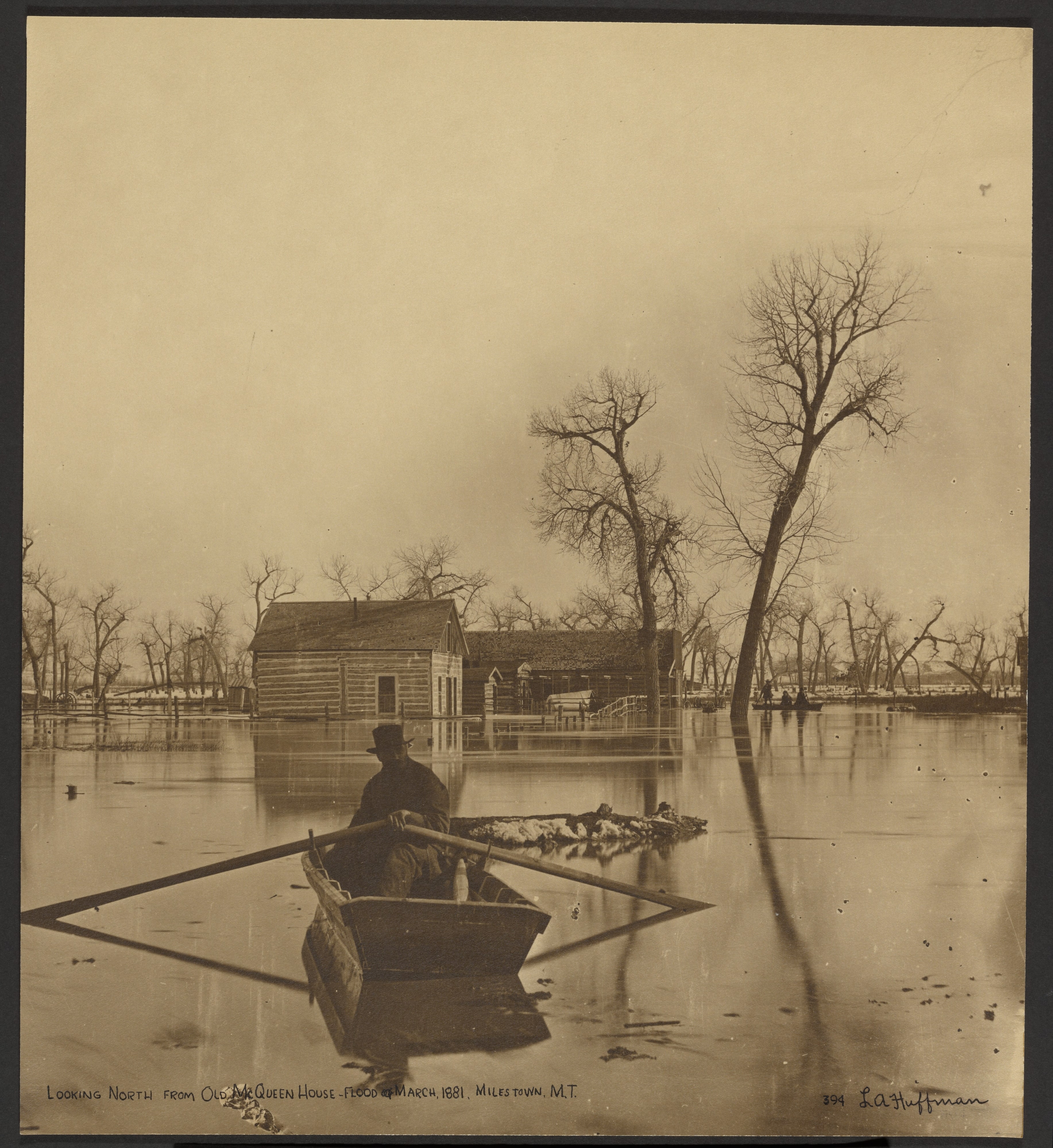 Looking North From Old McQueen House-Flood of March, 1881, Milestown, M.T.