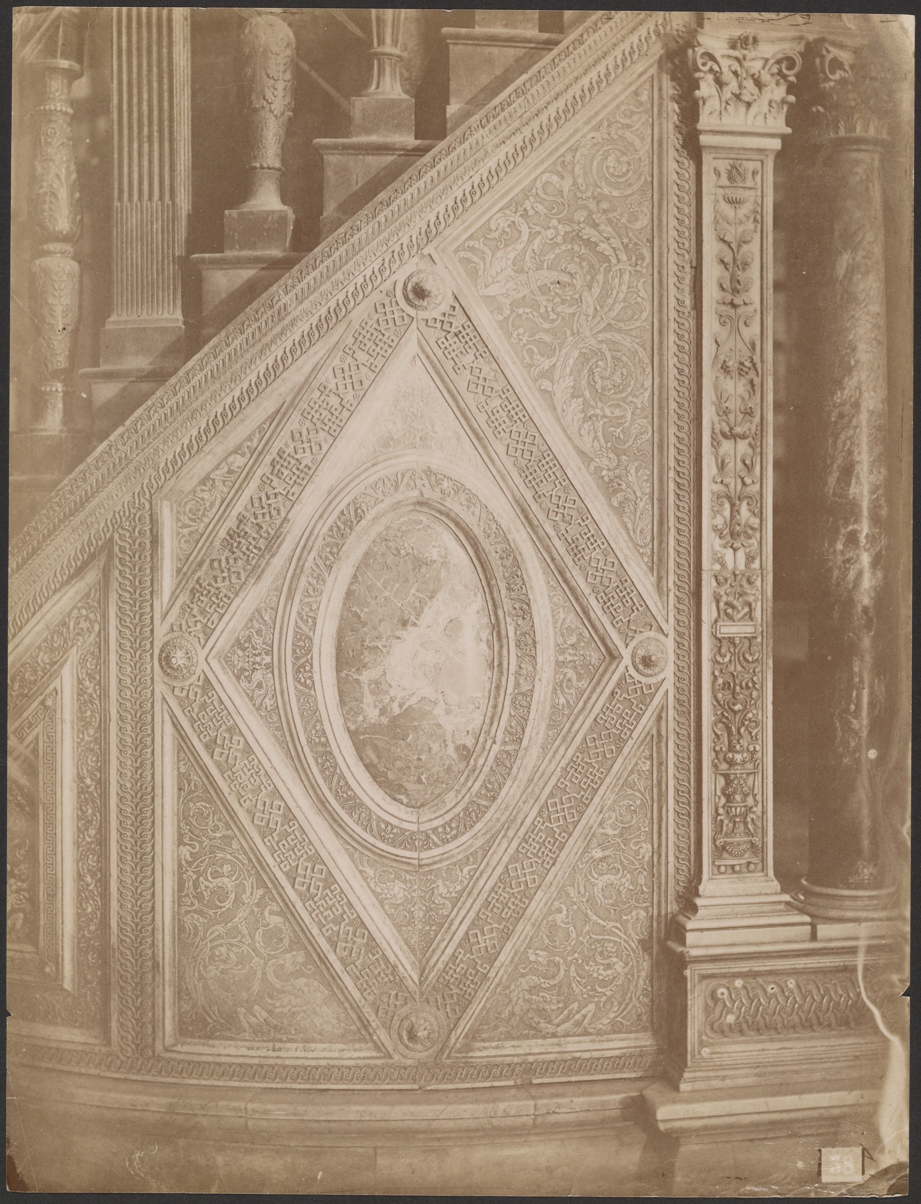 [Detail of Renaissance stair, pulpet, Siena]