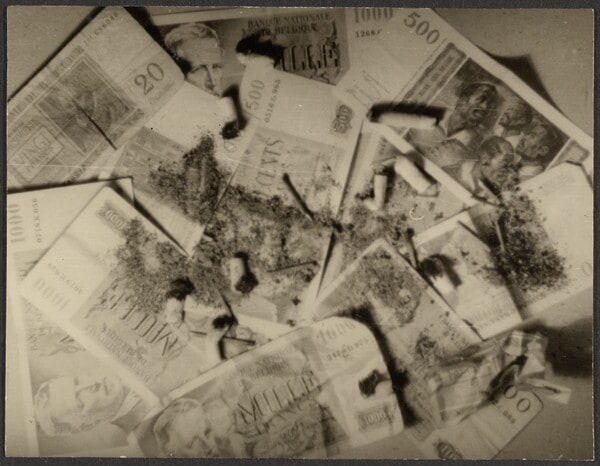 [Still Life with money and cigarette butts]