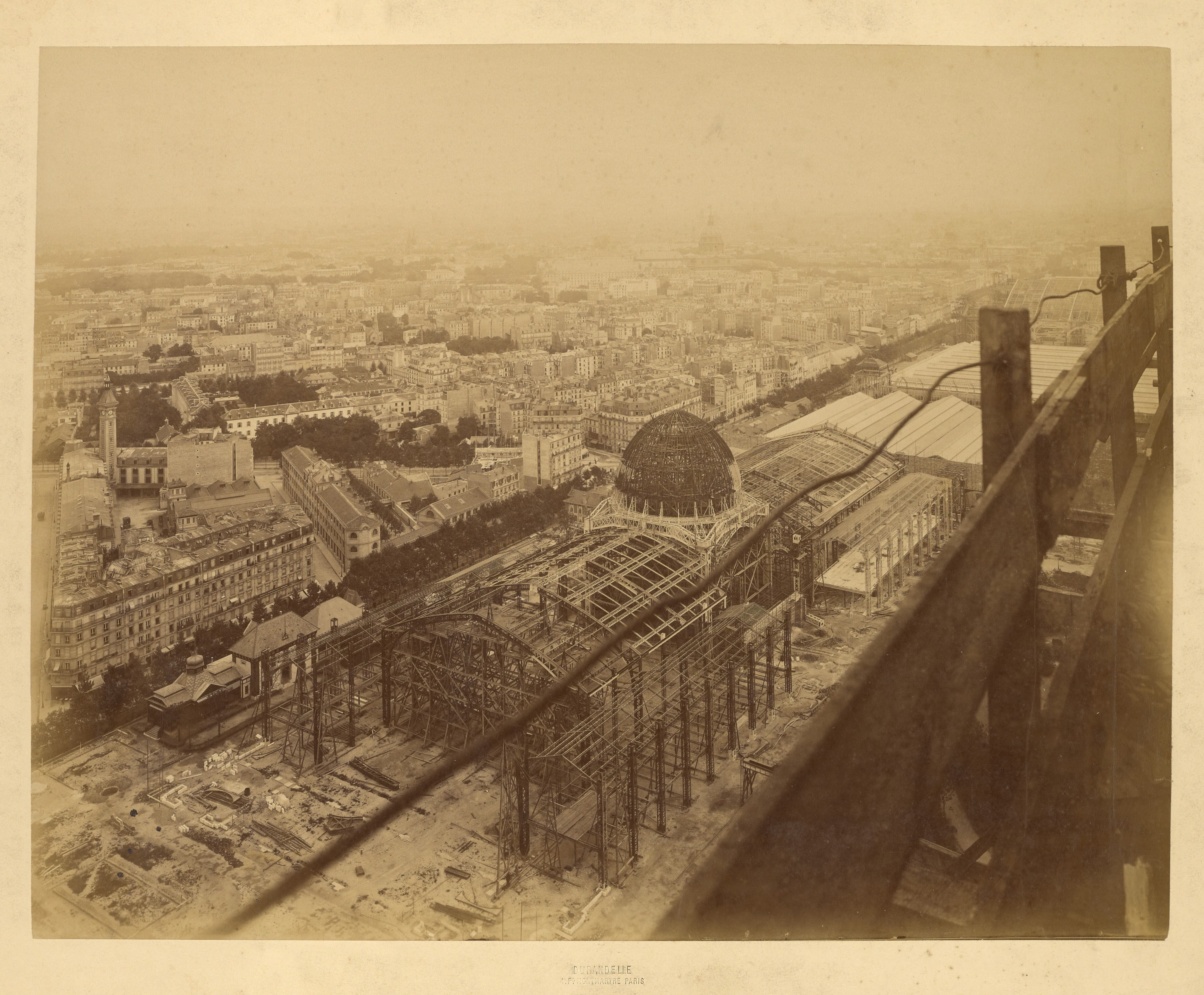 Aerial view of an exhibition building under construction