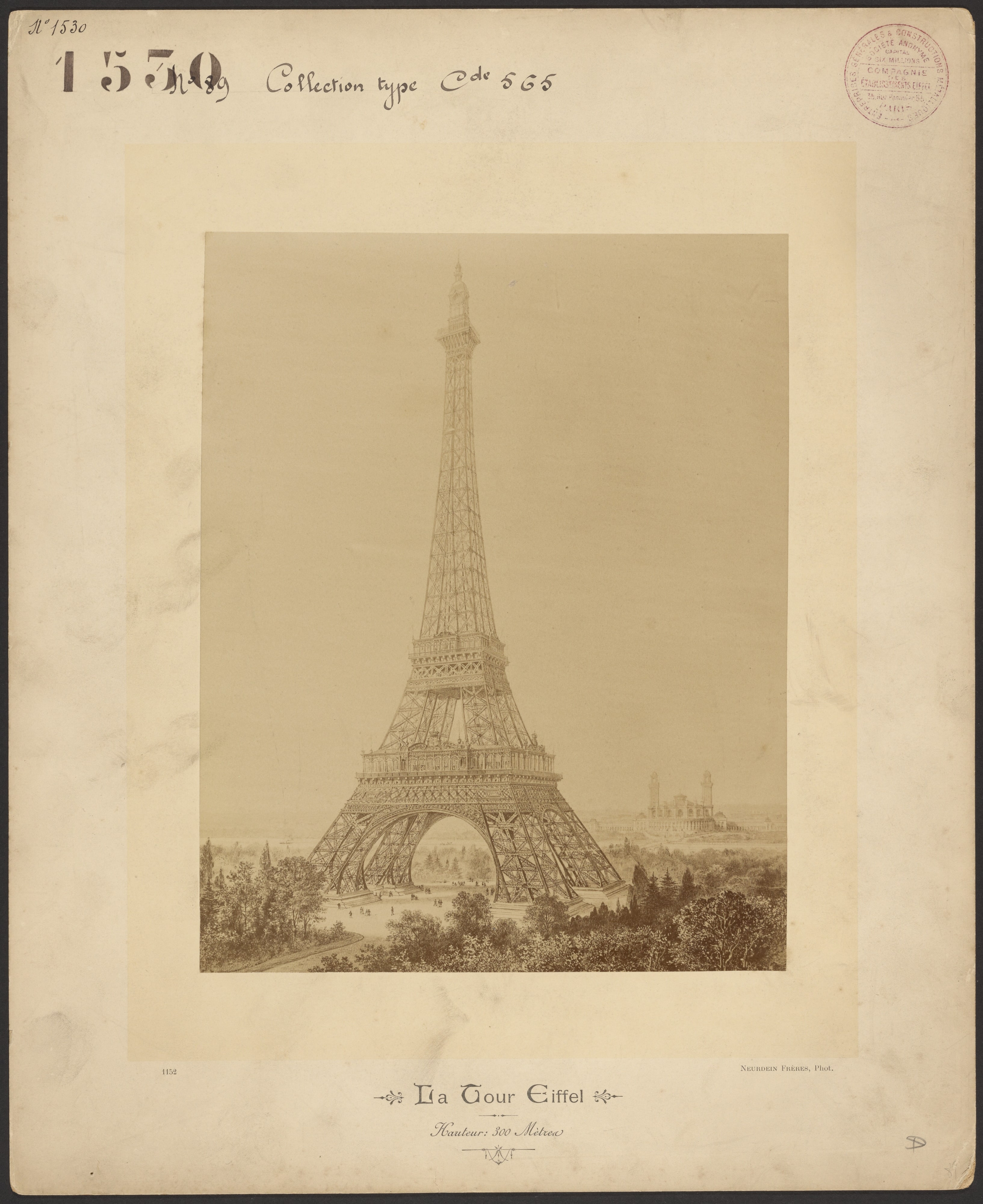 The Eiffel Tower (photograph of a drawing of the completed tower)