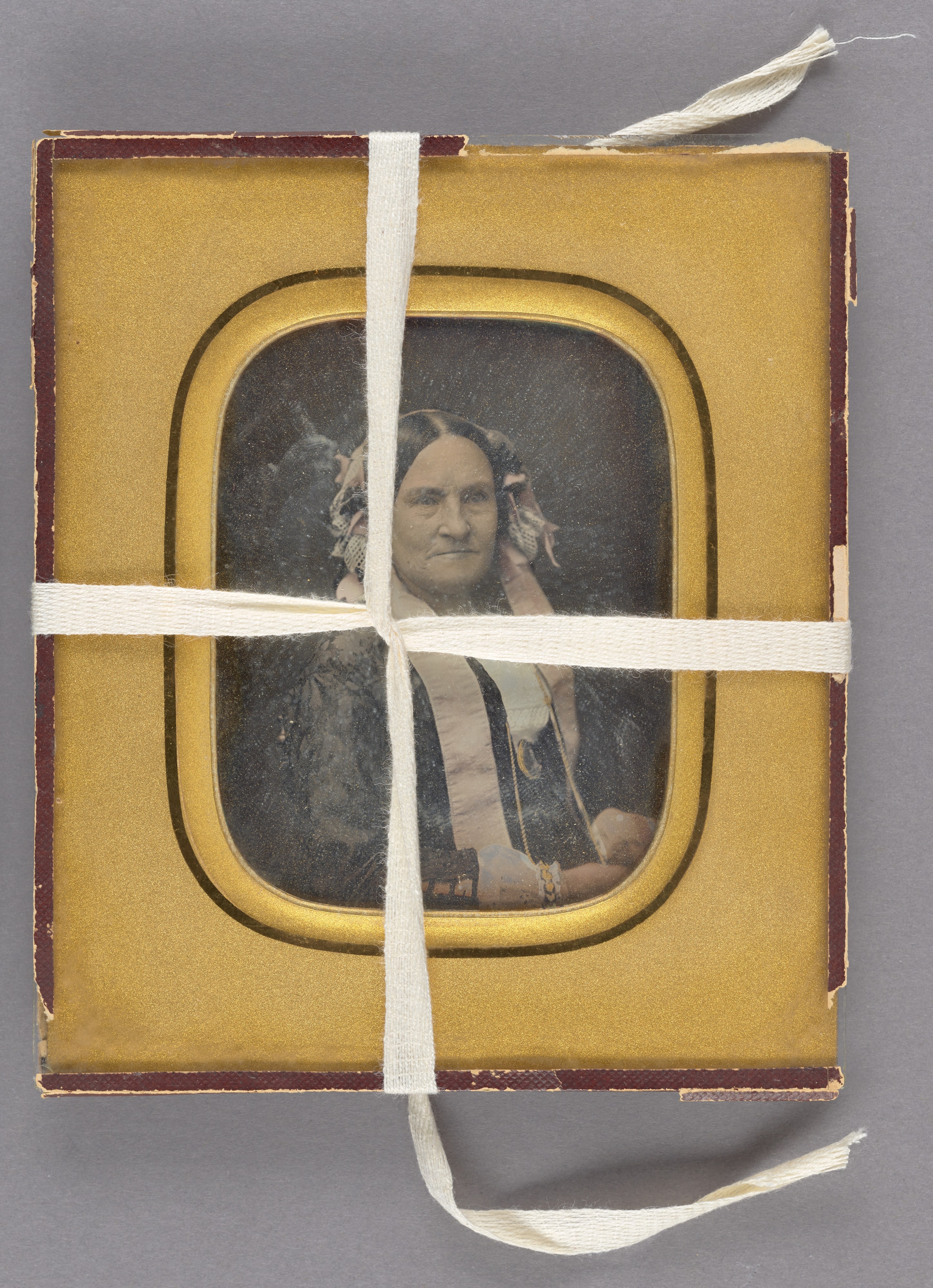 [Portrait of a Seated Elderly Woman with Lace and Ribbon Semi-bonnet]