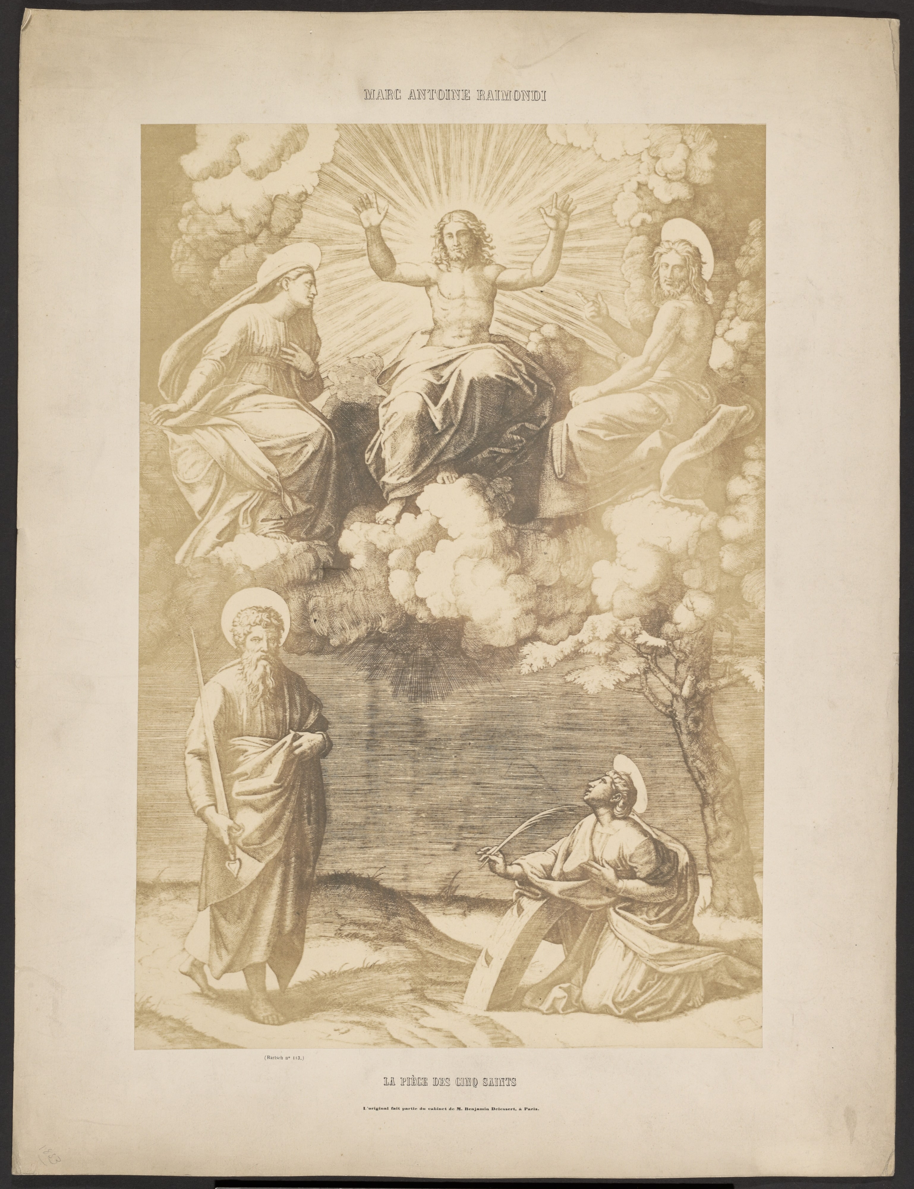 ["Christ as Salvator Mundi" by Marcantoine Raimondi]