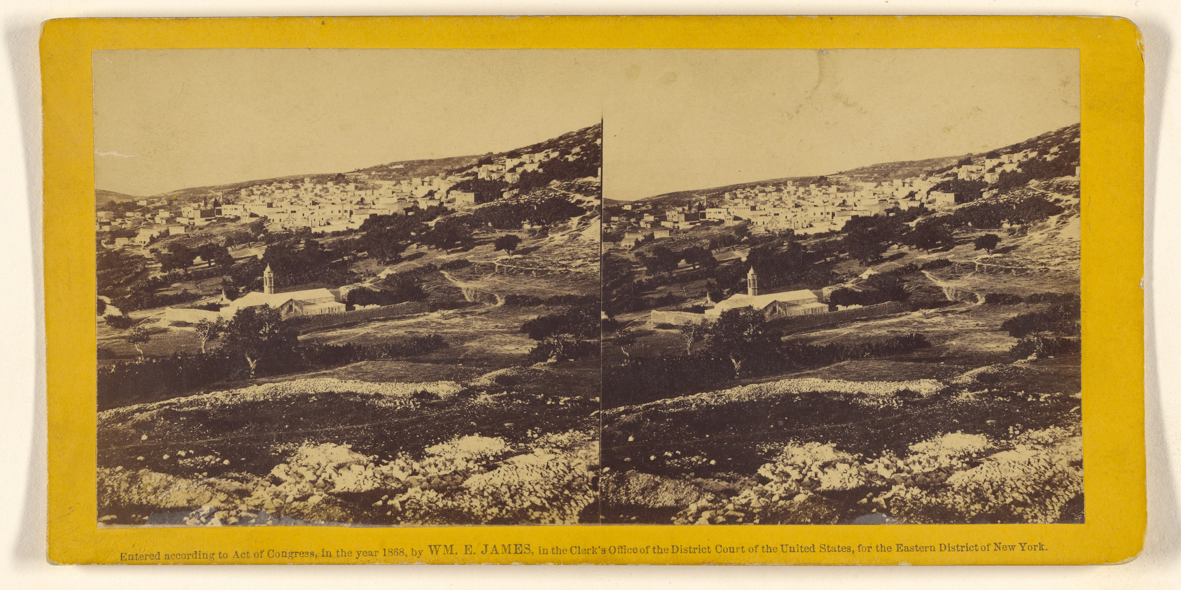 Nazareth. Looking south-west. A small city of lower Galilee, built on the east side of a hill, along a small valley or basin...