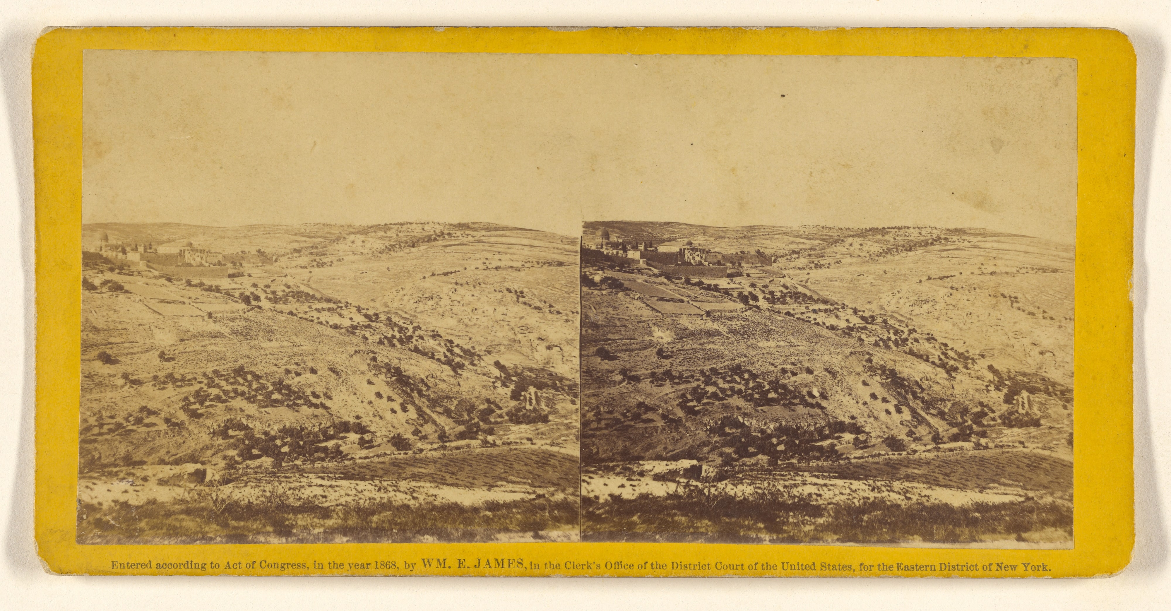 ...of Jehoshaphat, looking north-east from Hill Showing Aceldama in foreground; Tophet, Village of Olives on the right.
