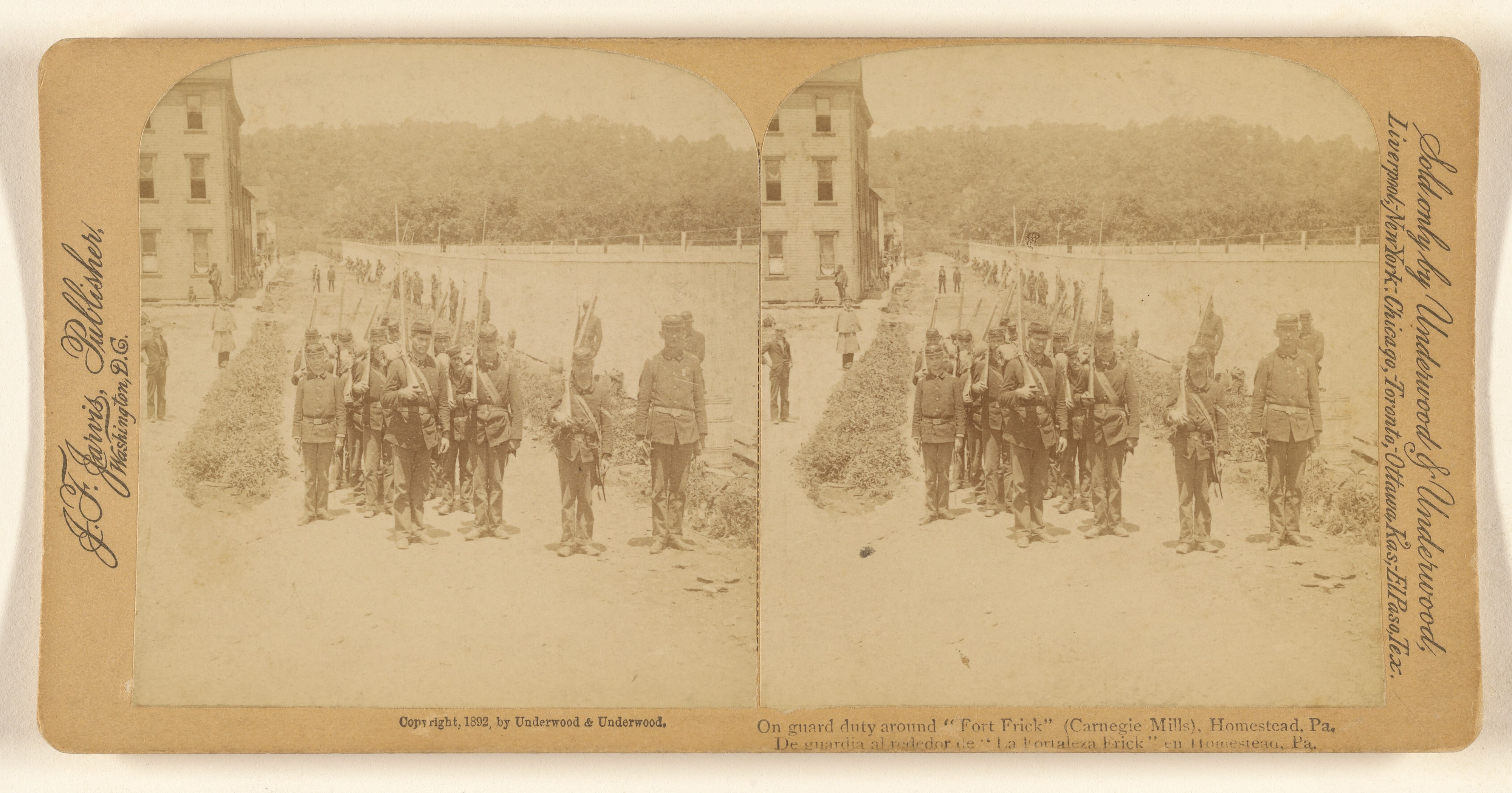 On guard duty around "Fort Frick" (Carnegie Mills), Homestead, Pa.