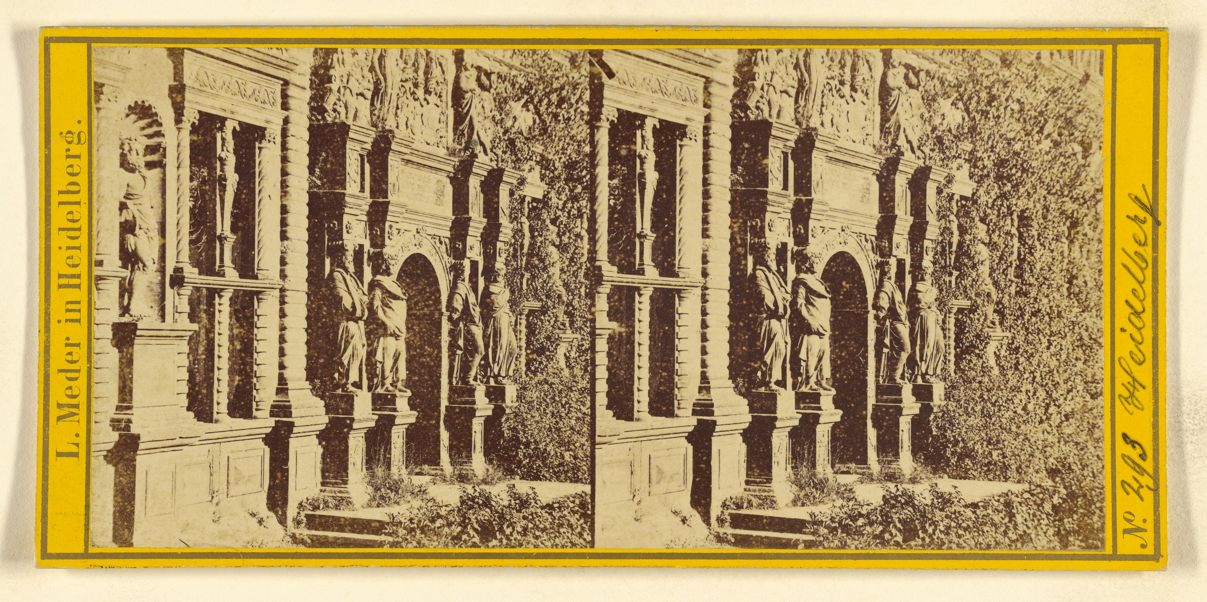 [Facade of a building with statues, Heidelberg, Germany]