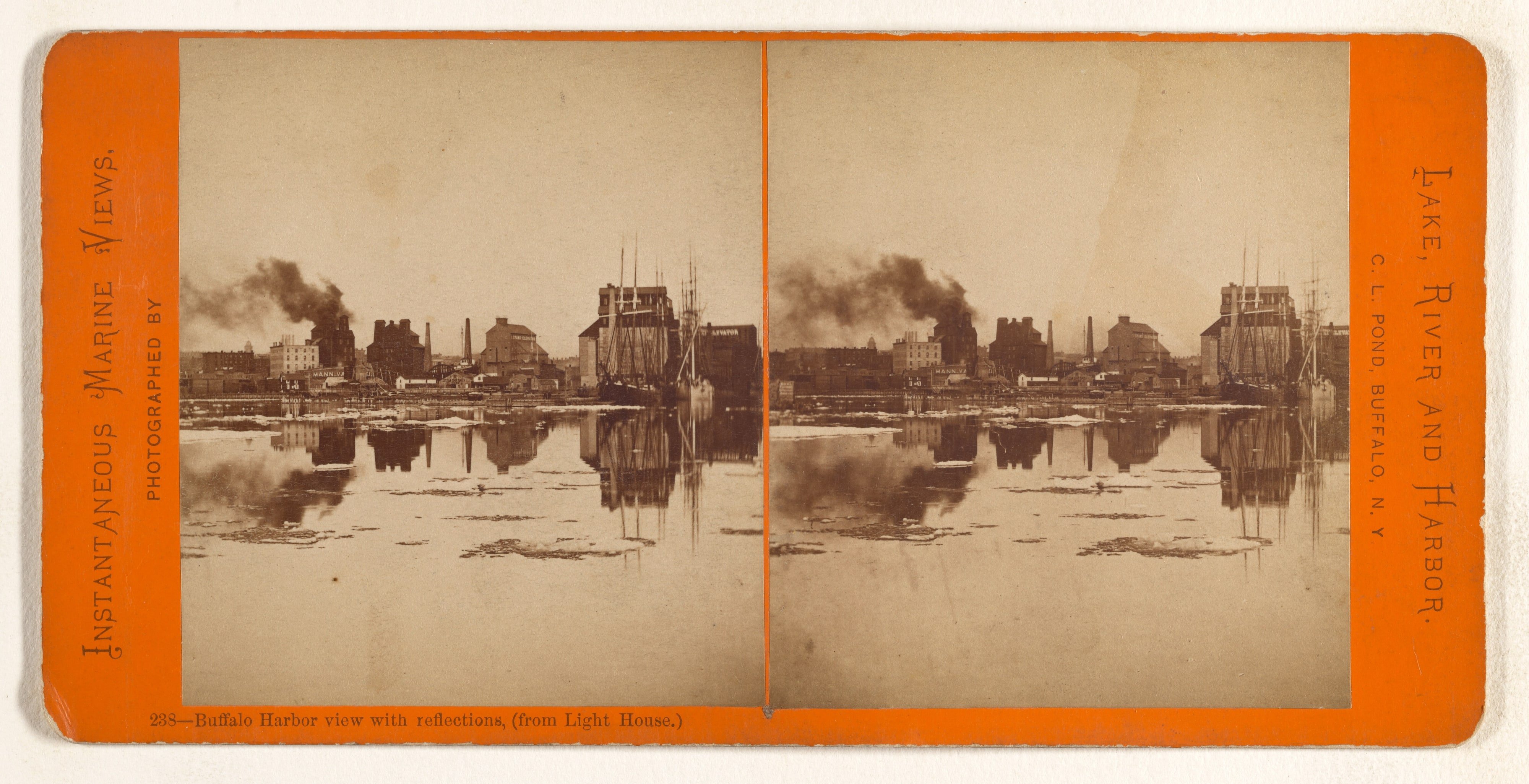 Buffalo Harbor view with reflections, (from Light House.)