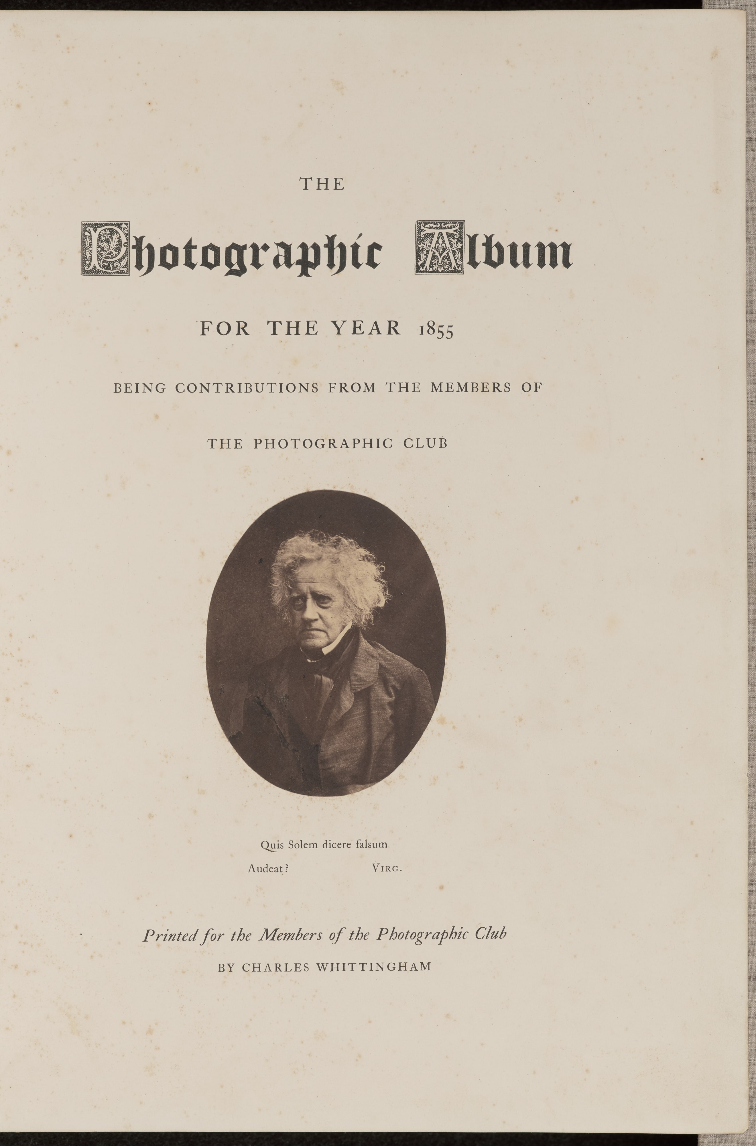 Portrait of Sir John Herschel, Bart., F.R.S., Foreign Associate of the Institute of France