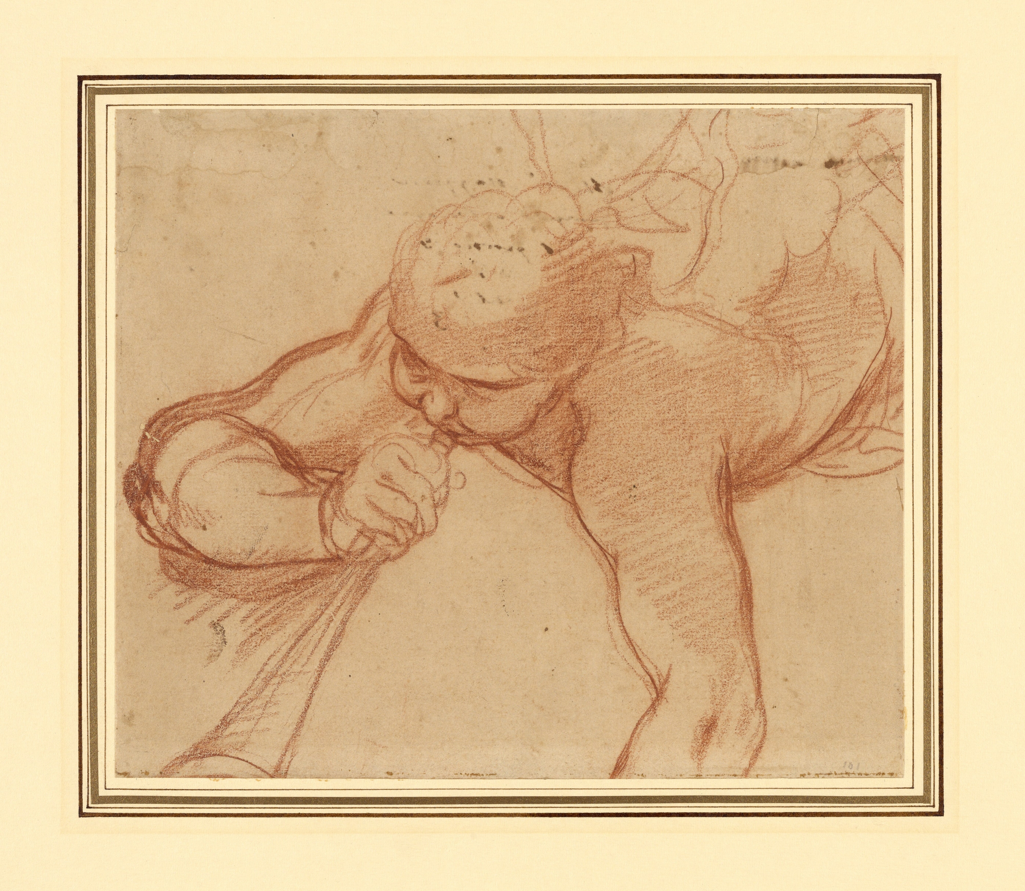 An Angel Blowing a Trumpet (recto); The Virgin and Child with Kneeling Saints (verso)