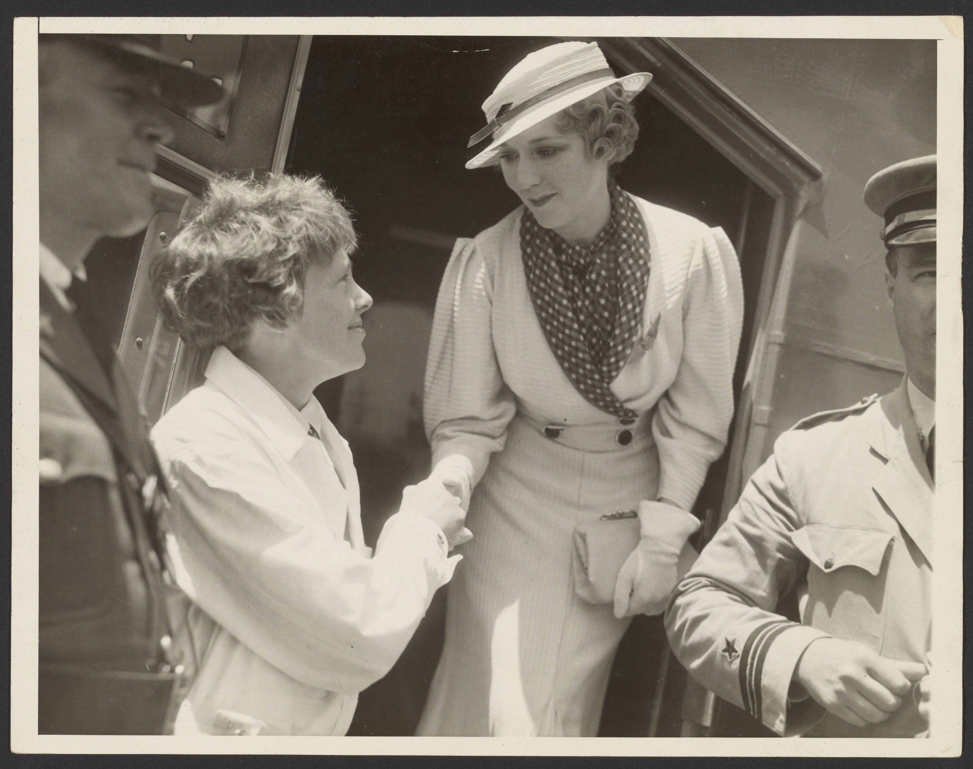 [Mary Pickford and Amelia Earhart at National Air Races]
