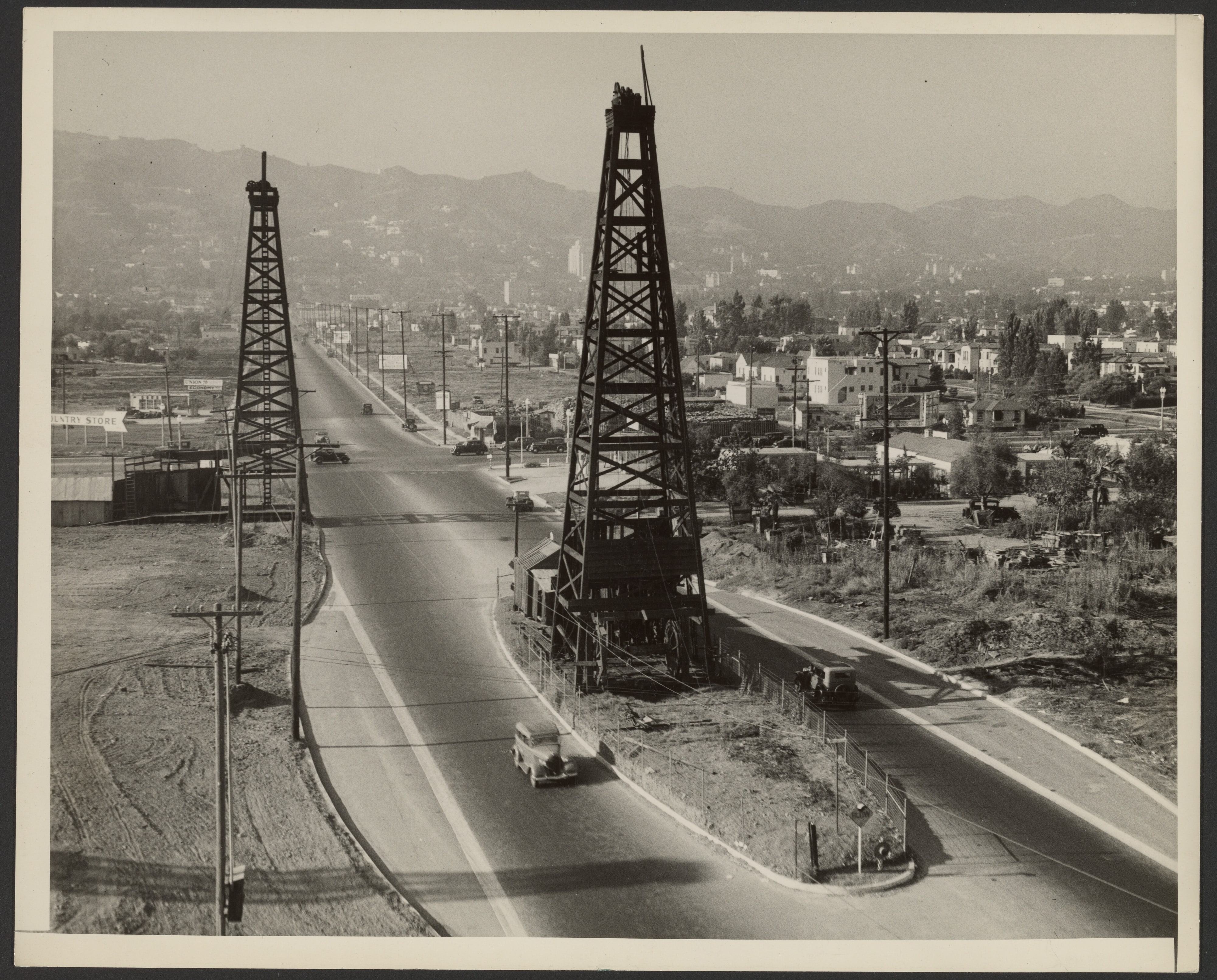 [Oil derrick on La Cienega Boulevard]