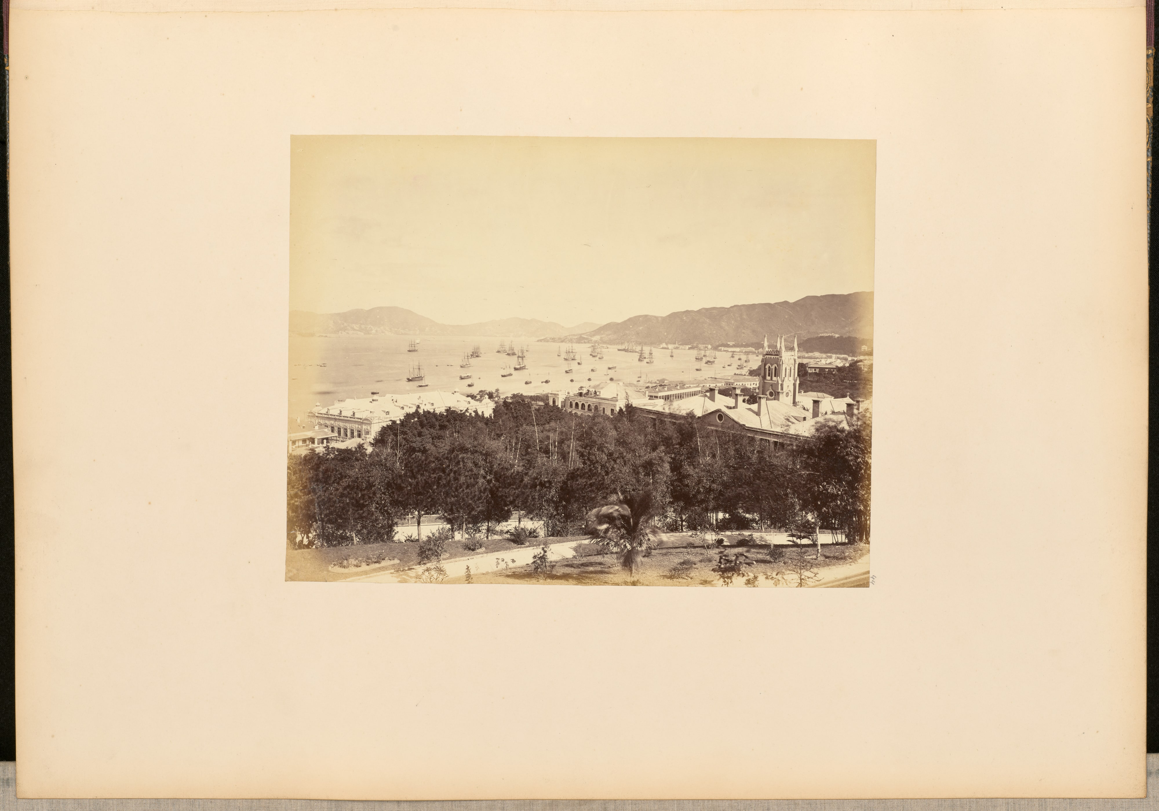 [Victoria Harbor from Government House, Hong Kong]