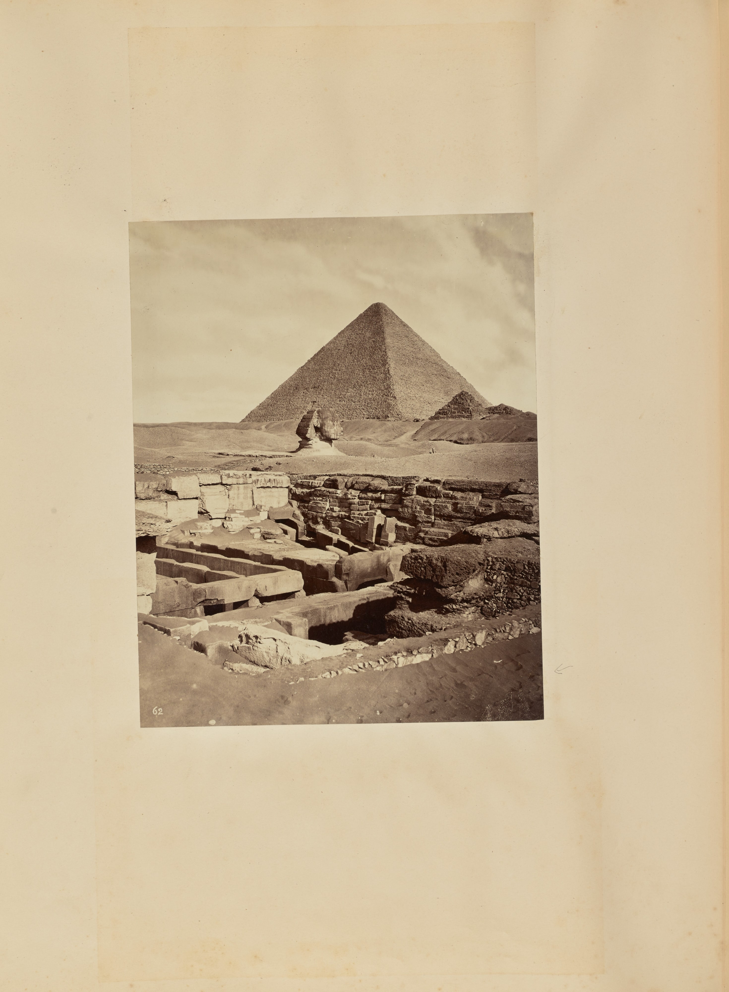 [Pyramid, Sphinx and excavation site]