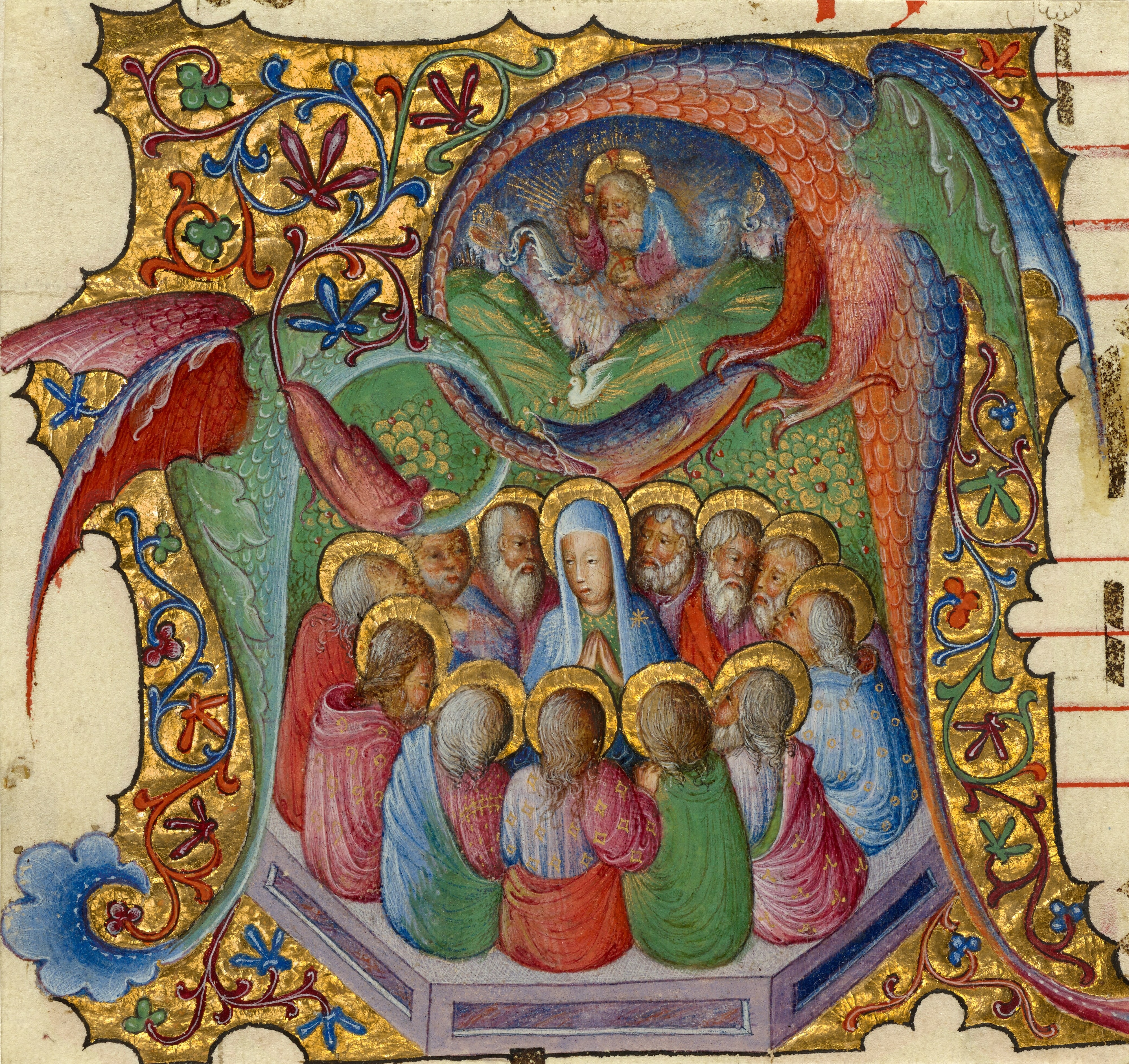 Initial A: Pentecost
